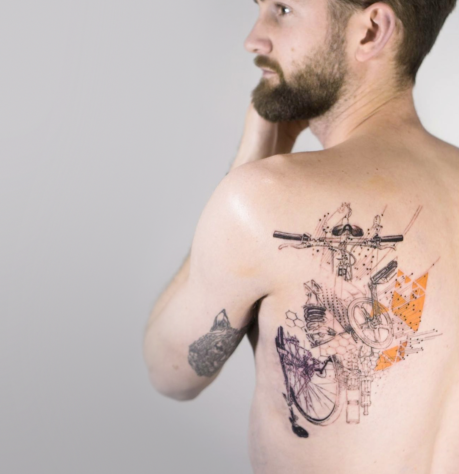 abstract tattoo on ribs