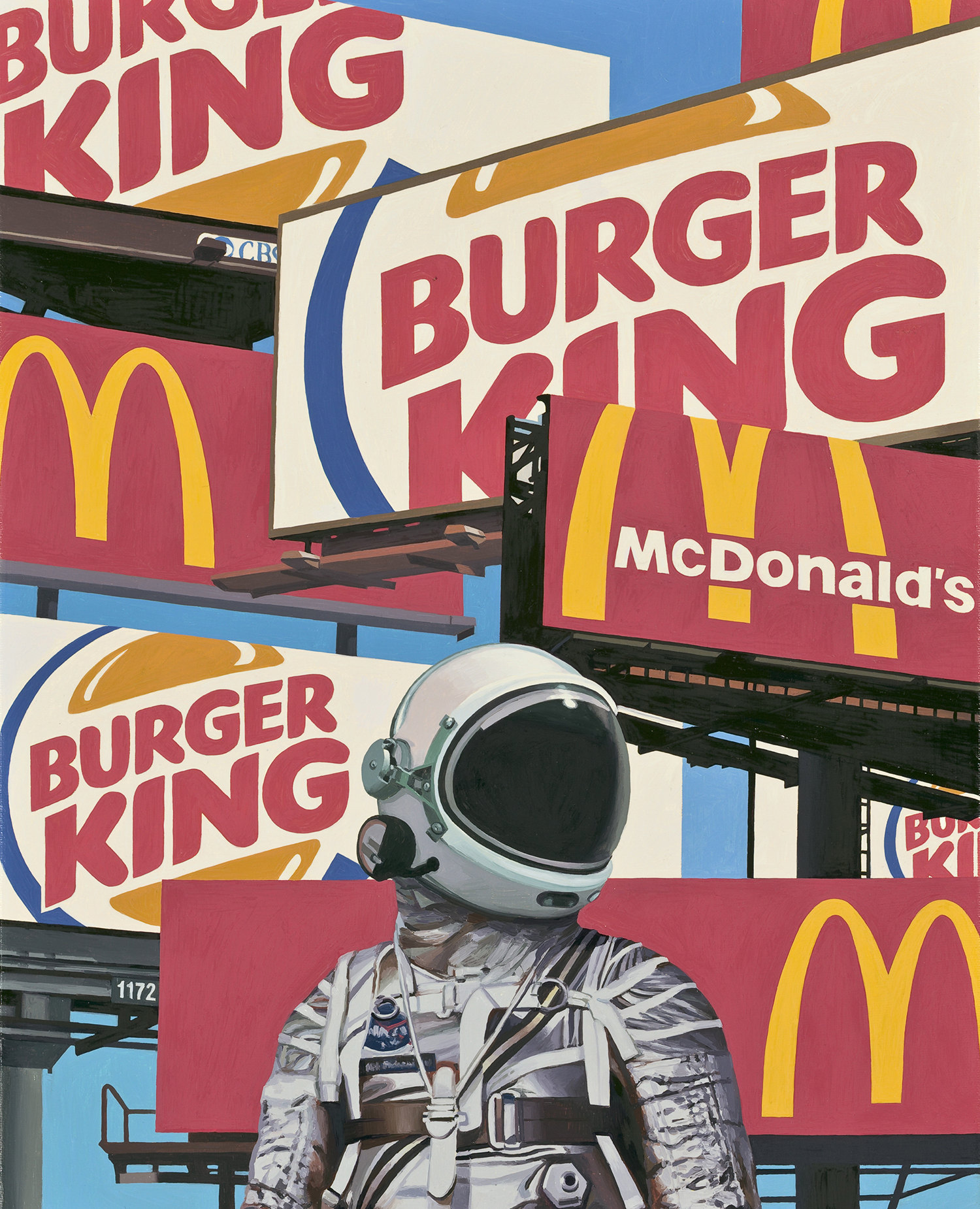 mc donalds vs burger king, painting by listfield