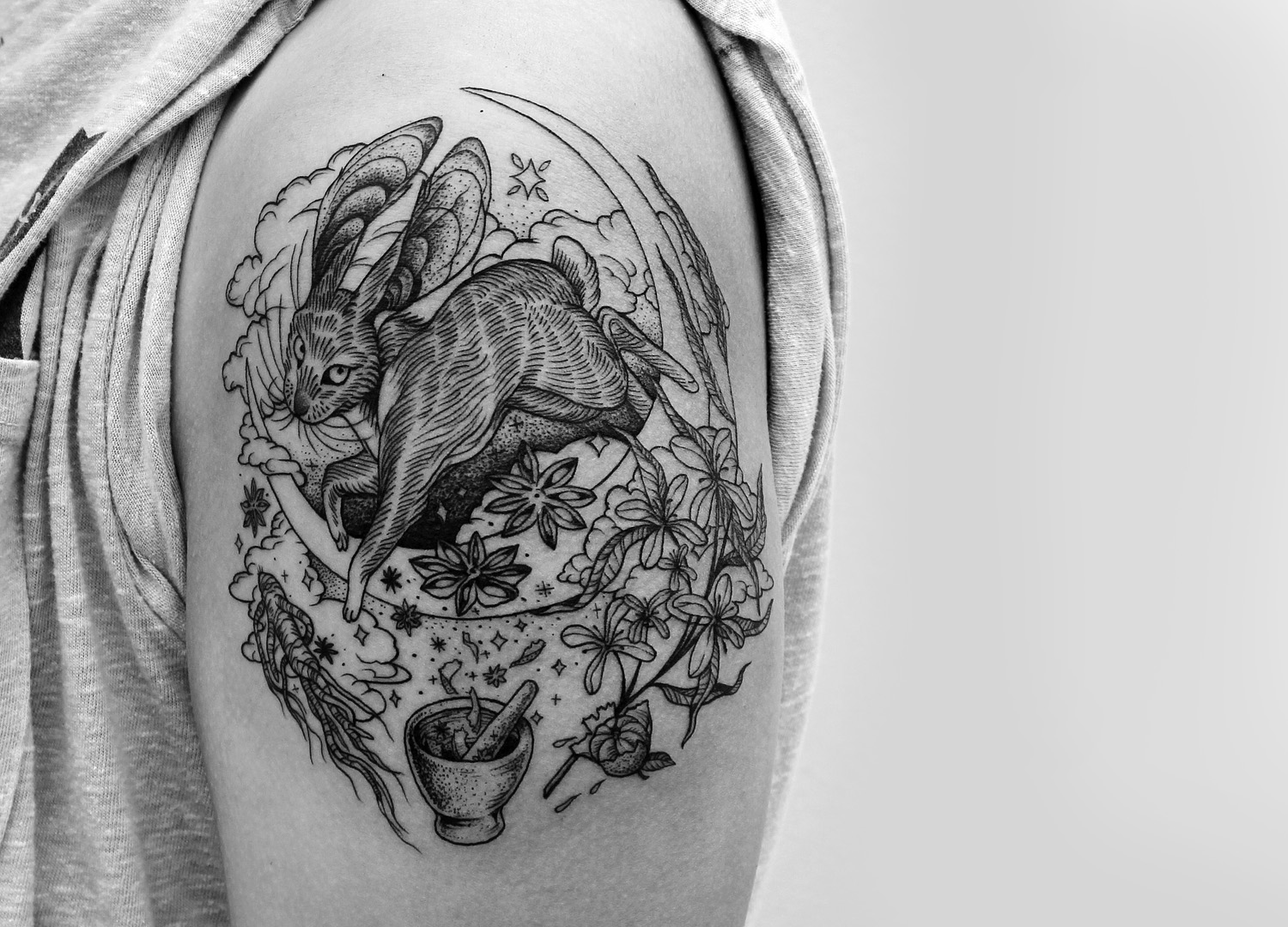 rabbit tatoo on arm 