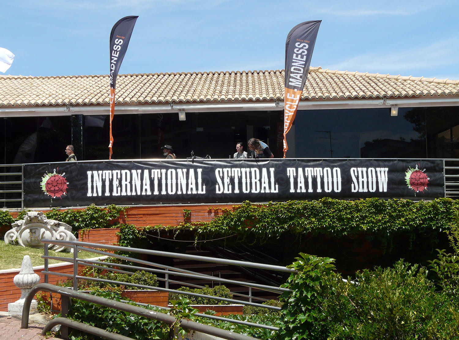 the event, outdoors, banner of the international setubal tattoo show