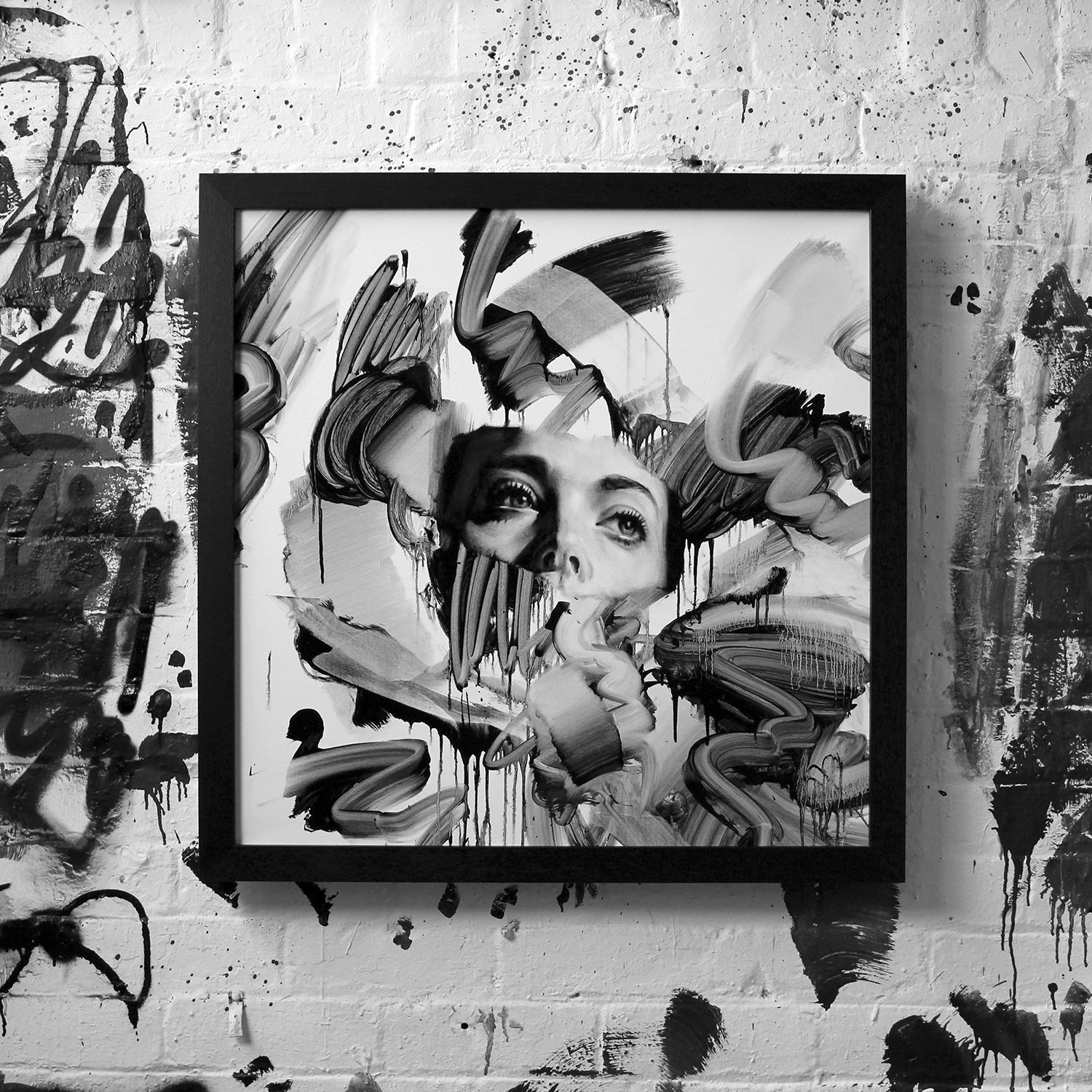 black and white painting by tom french