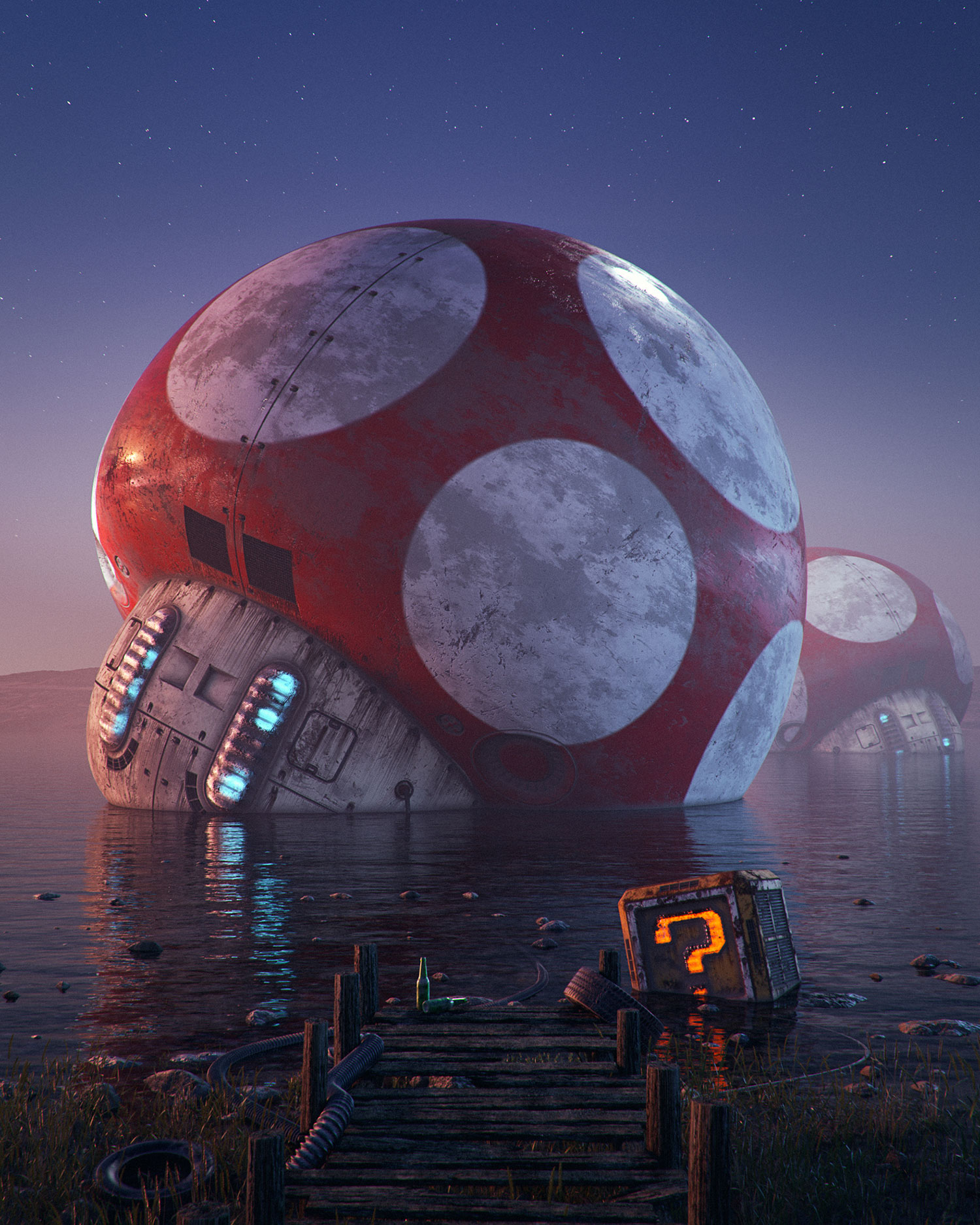 Filip Hodas - Pop culture dystopia, mushroom kingdom, Mario