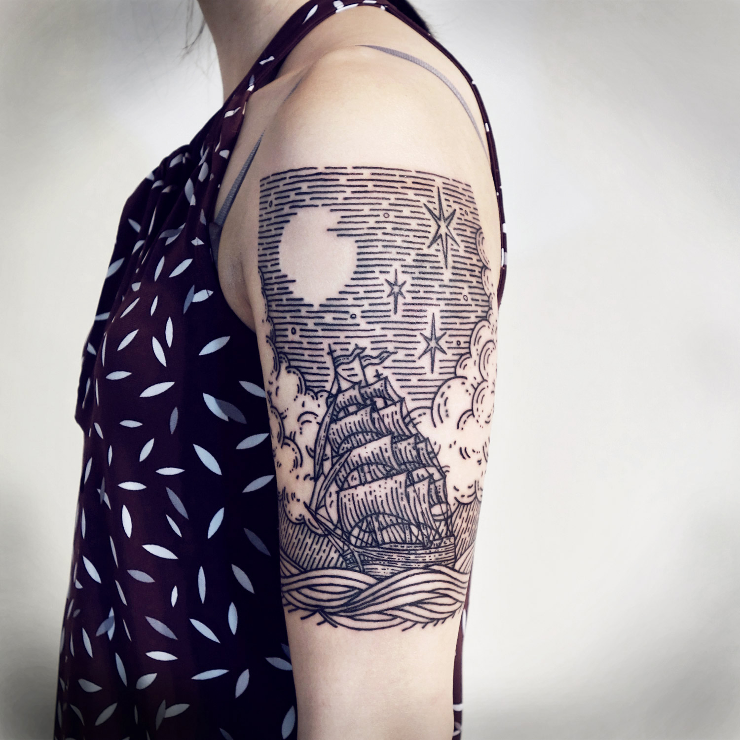 Lisa Orth, tattoo - Michelle, explorer ship