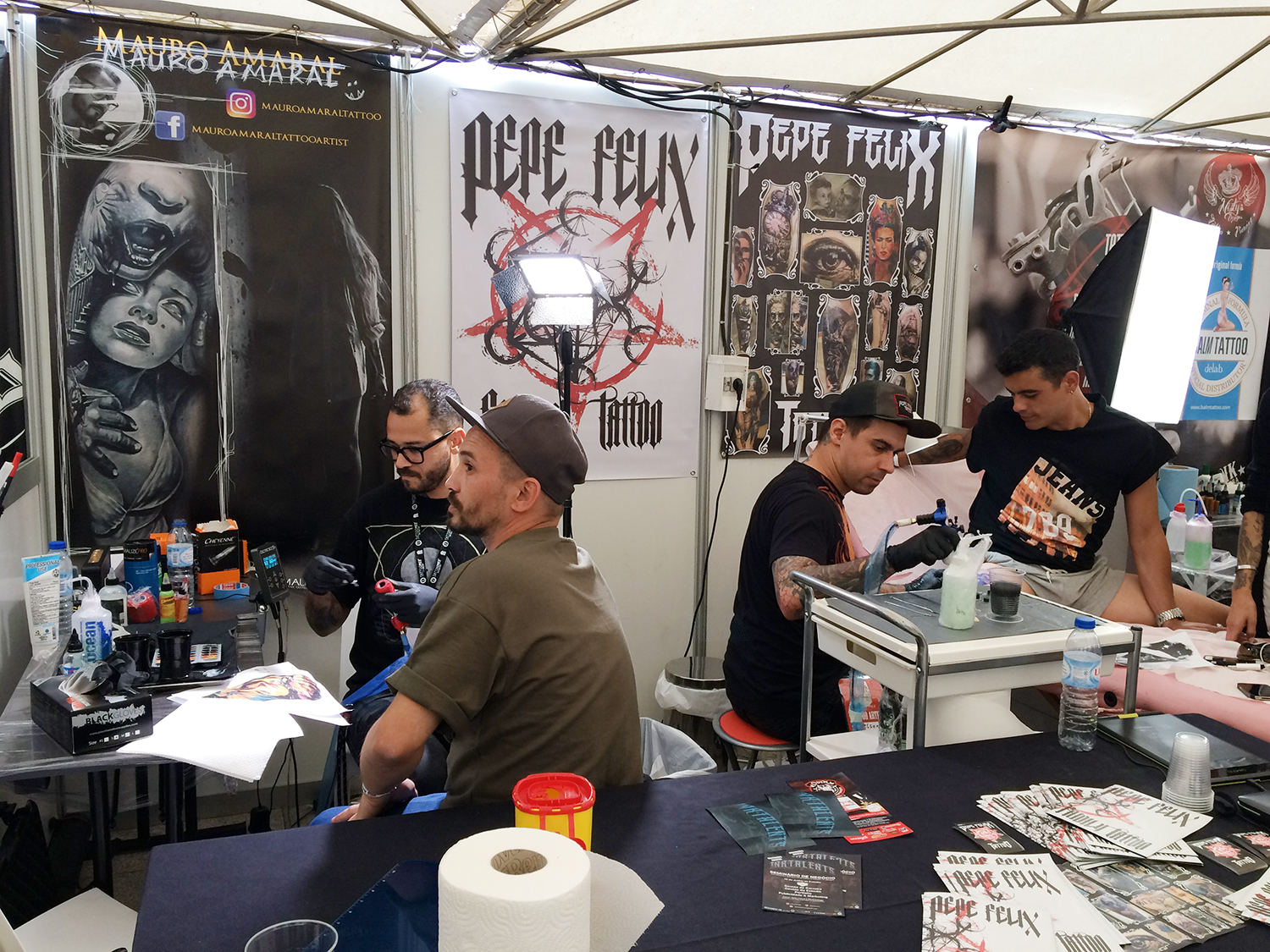 tattoo convention photo at booth