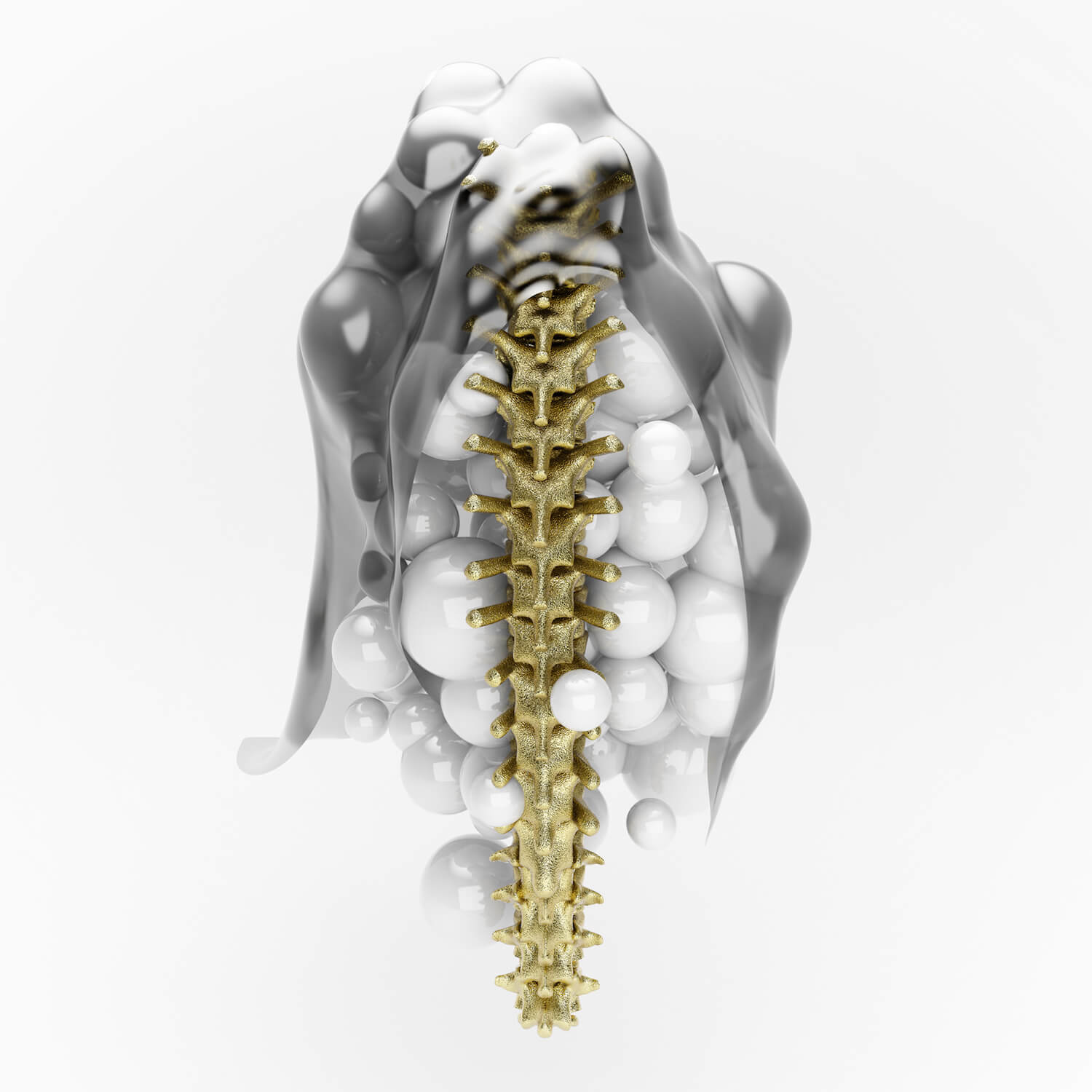 golden spine, disease, 3d art