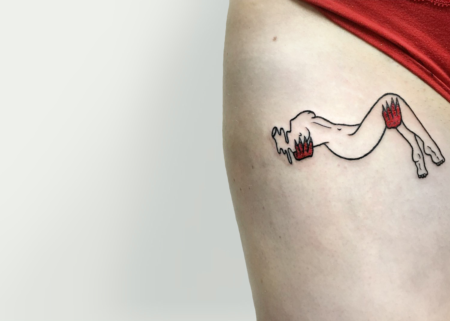 Devil's lustful grip tattoo by Blaabad