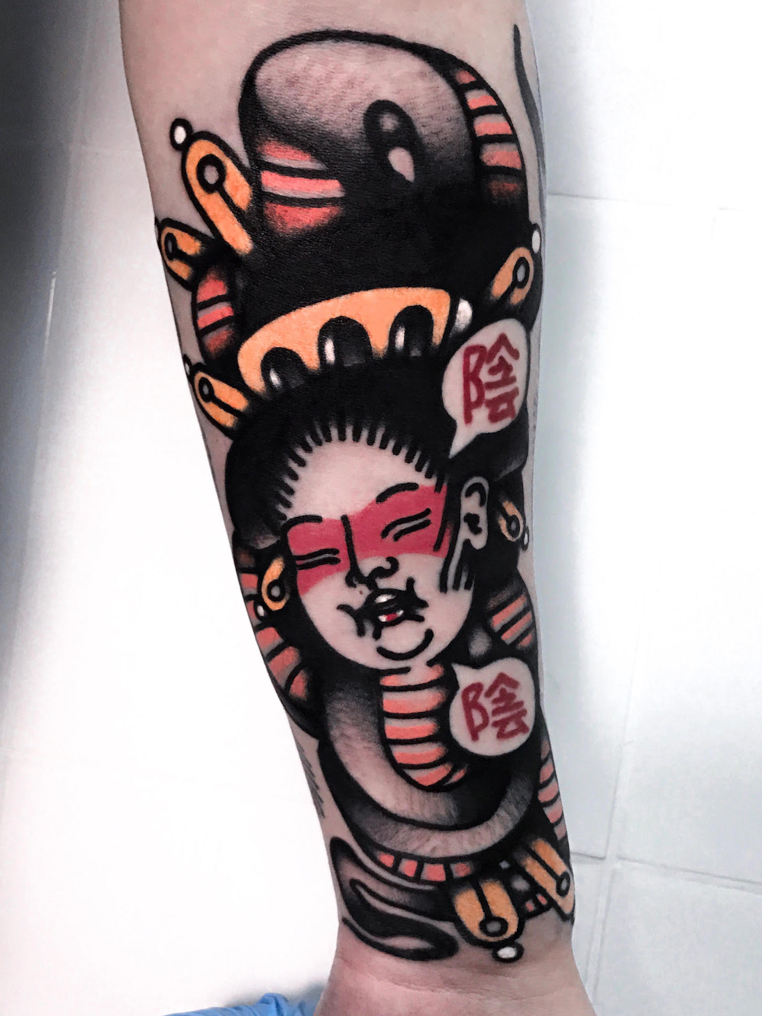 Geisha tattoo on arm