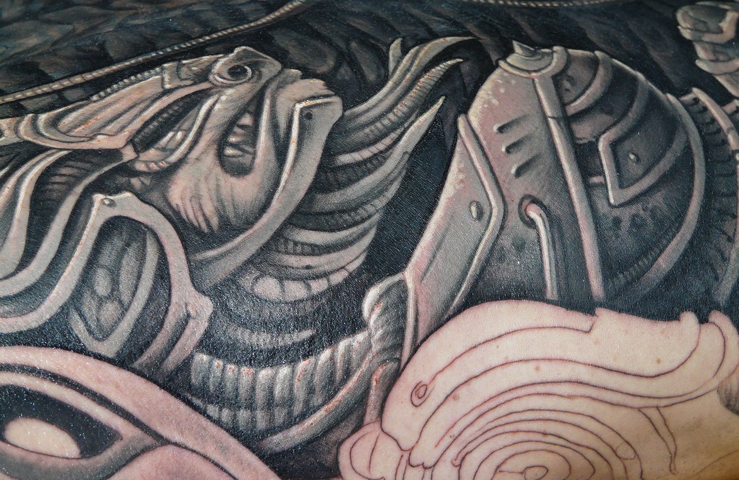 closeup of baphomet tattoo