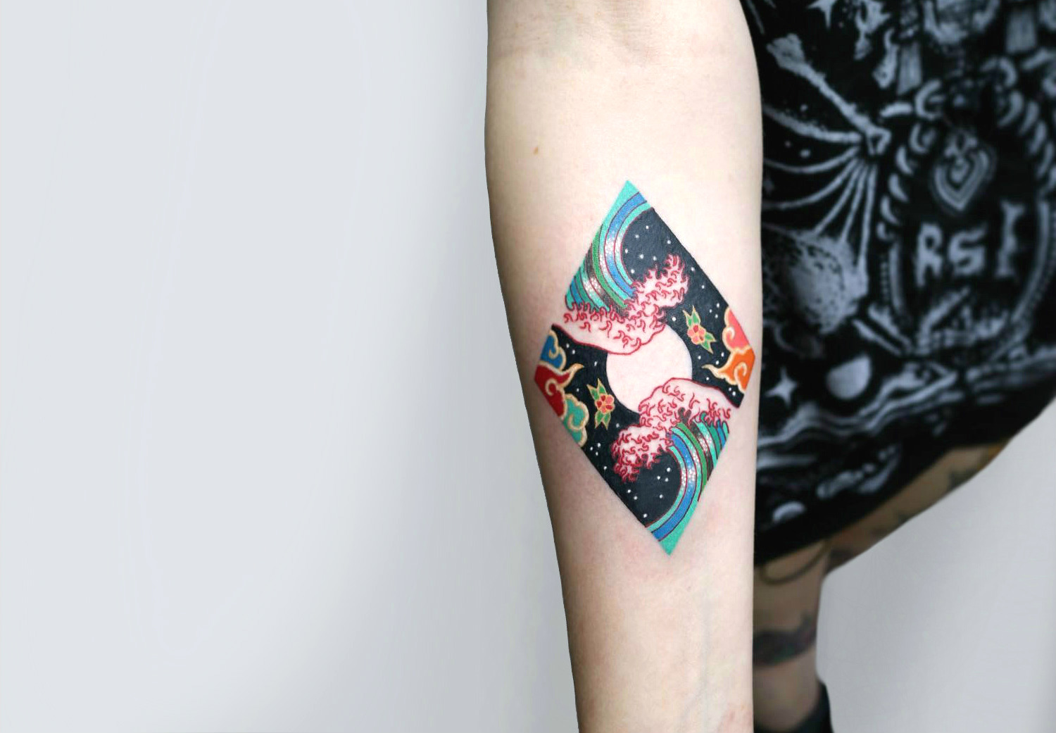 Modern Japanese hokusai wave tattoo by Pitta KKM