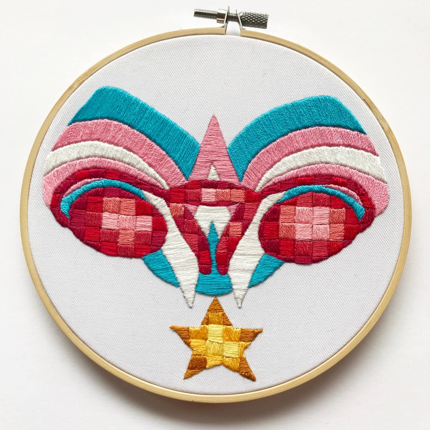 Ovaries embroidery with star motif