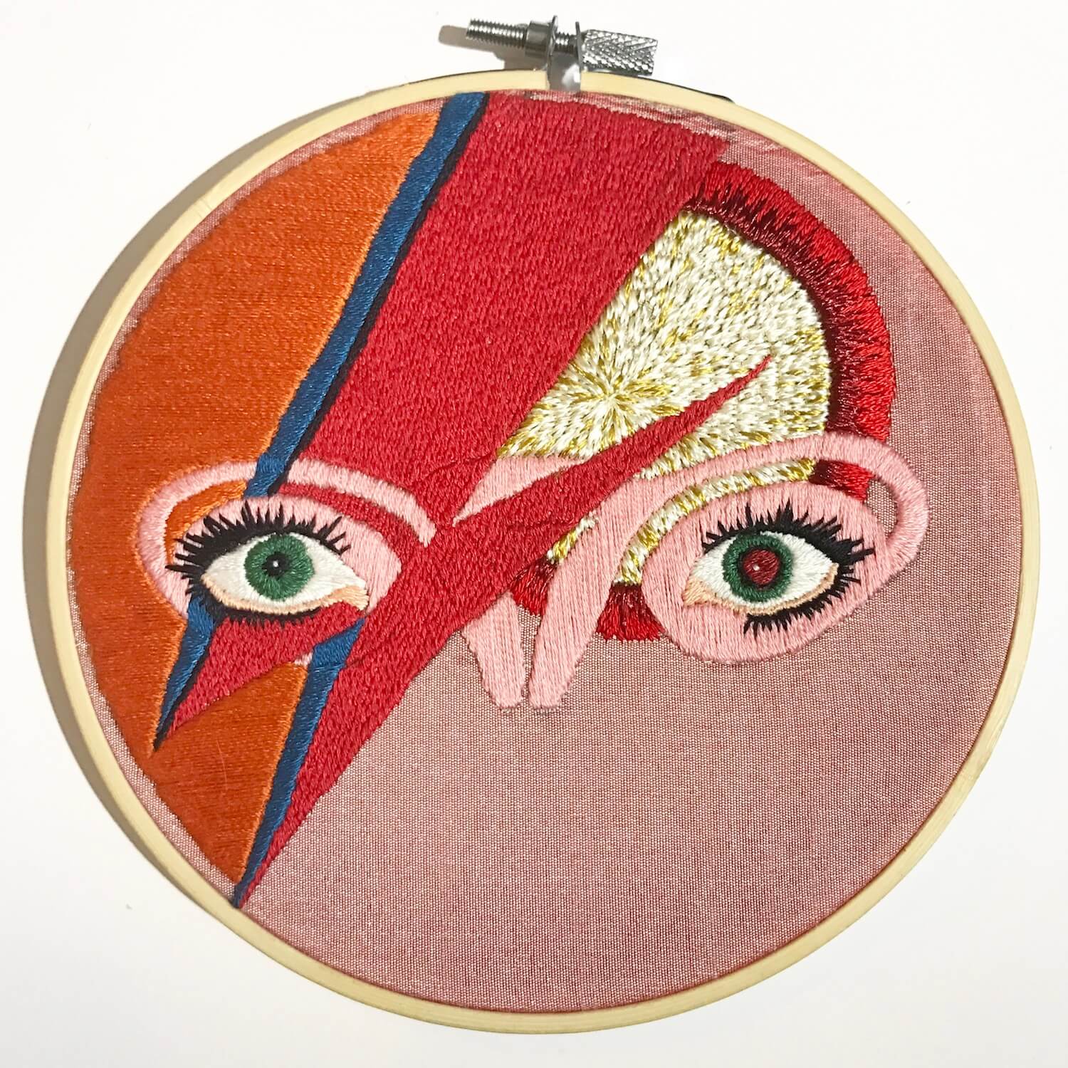 Ovaries embroidery with david bowie motif