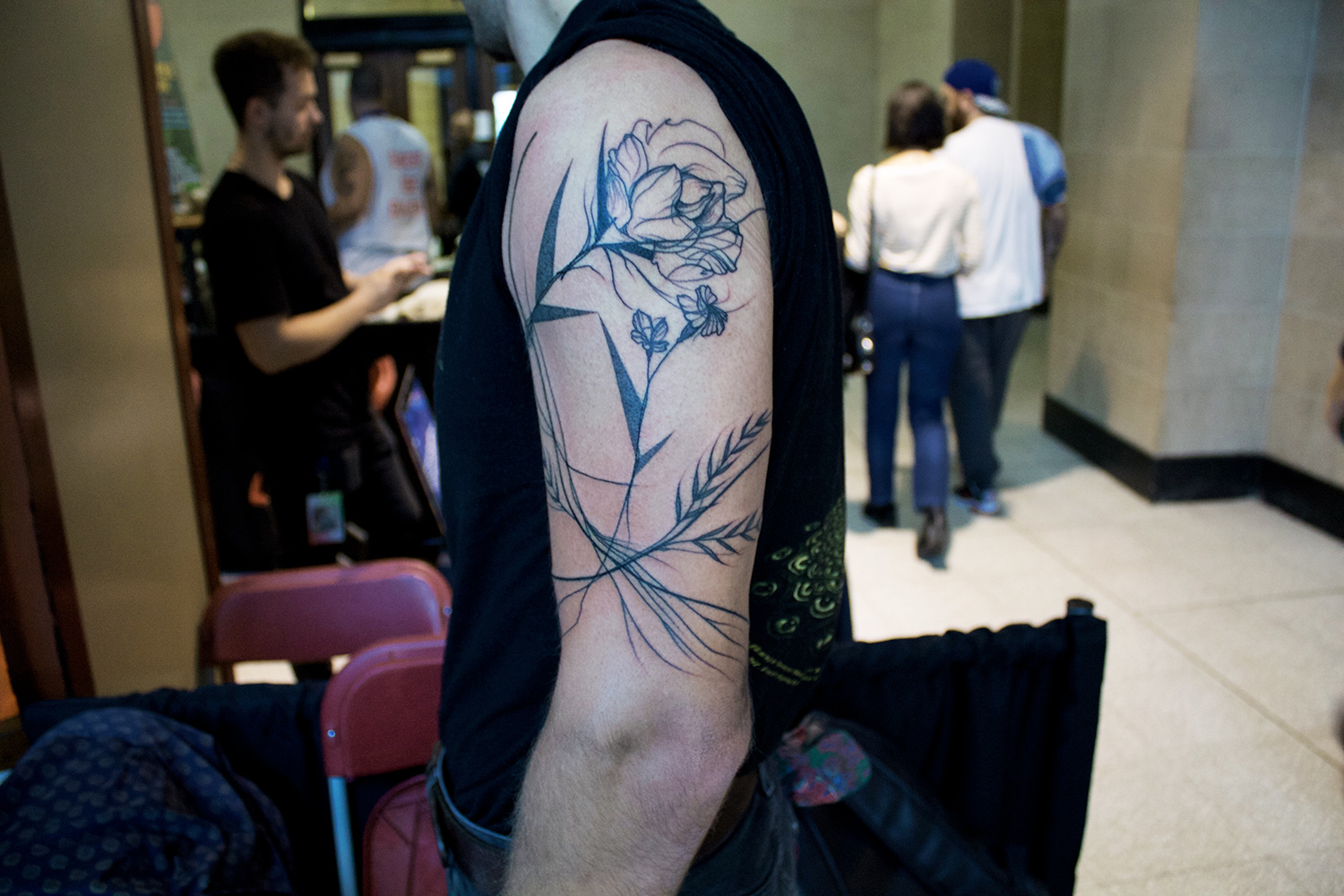 Katakankabin, Art Tattoo Montreal Show - finished flower tattoo