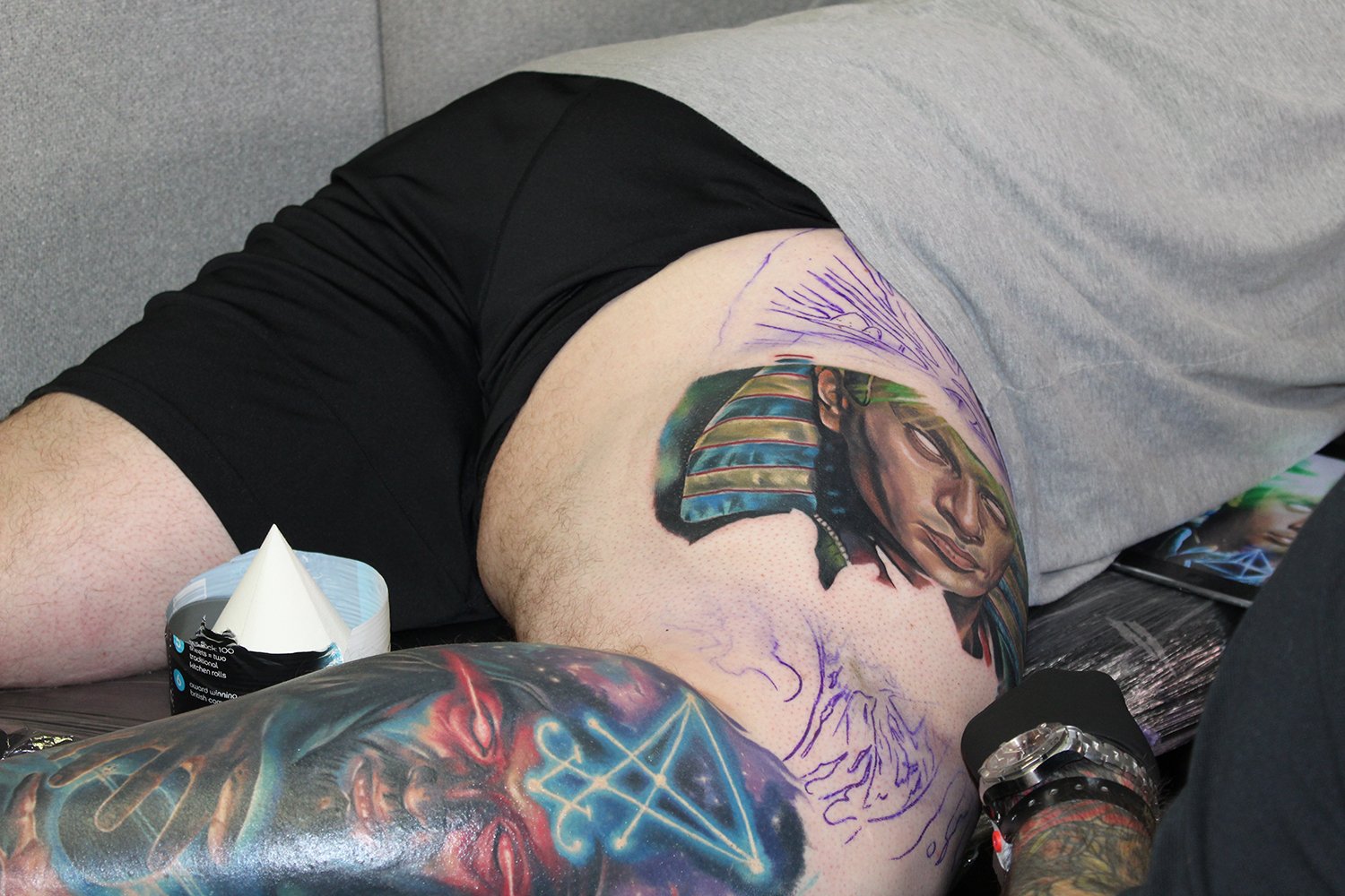 realistic leg tattoo by jordan croke