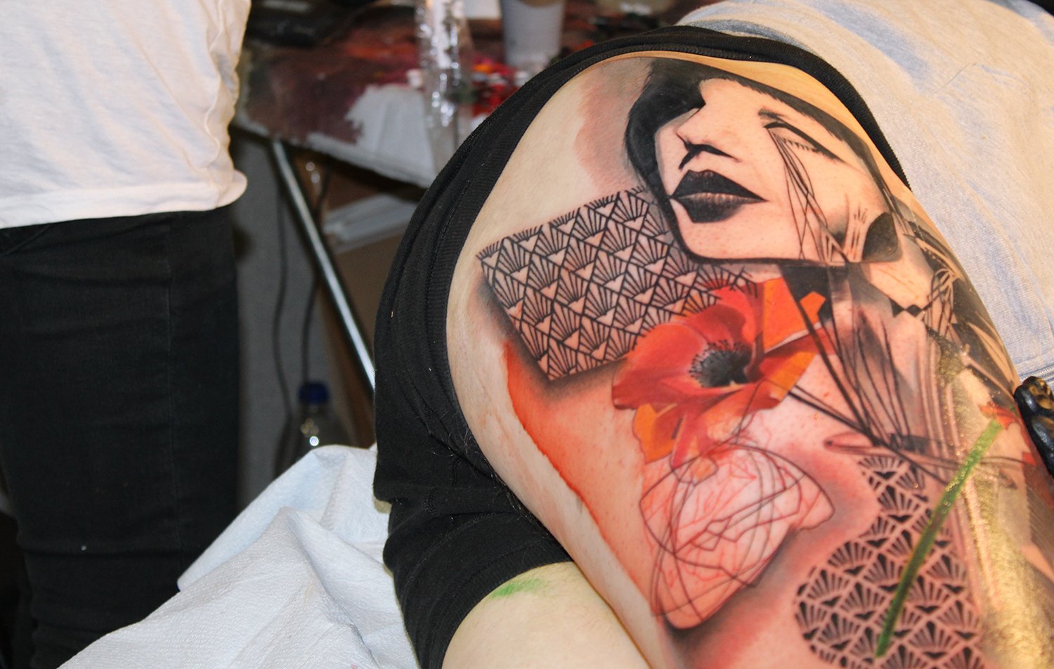 closeup of ivana and jessi manchester's tattoo