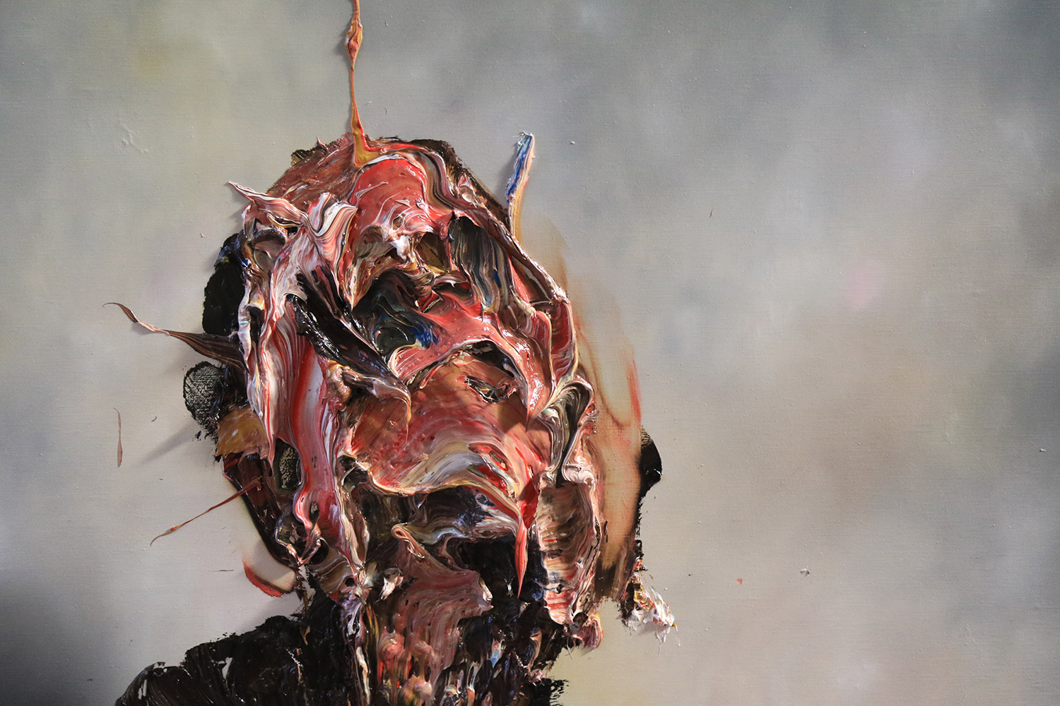 Antony Micallef - impasto painting close up