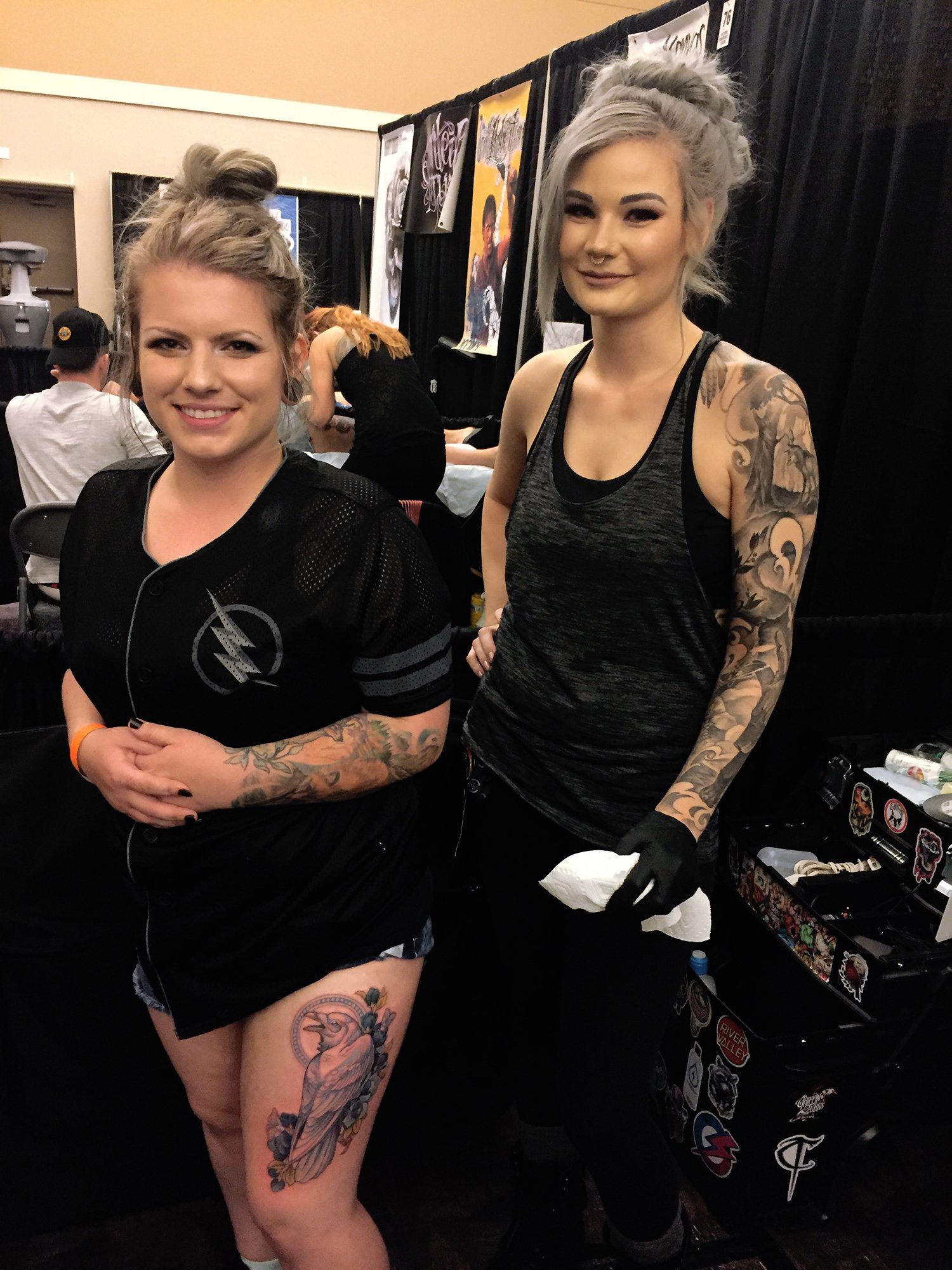 client and tattooer autumn dancer, tattoo conventions