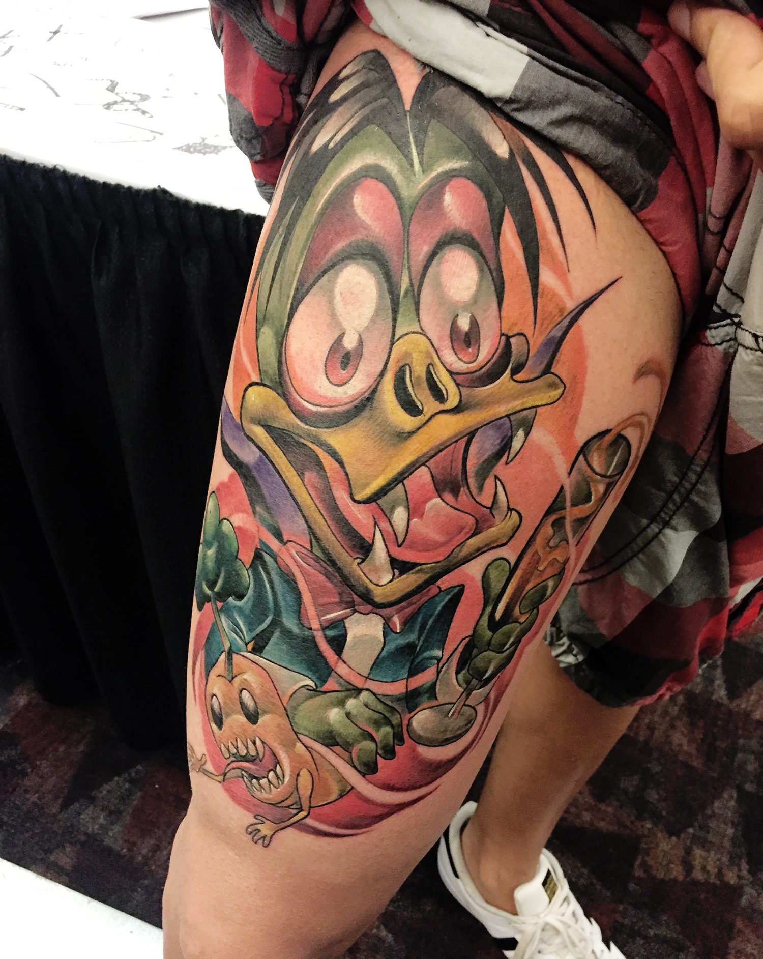 creepy donald duck tattoo by diego chagall