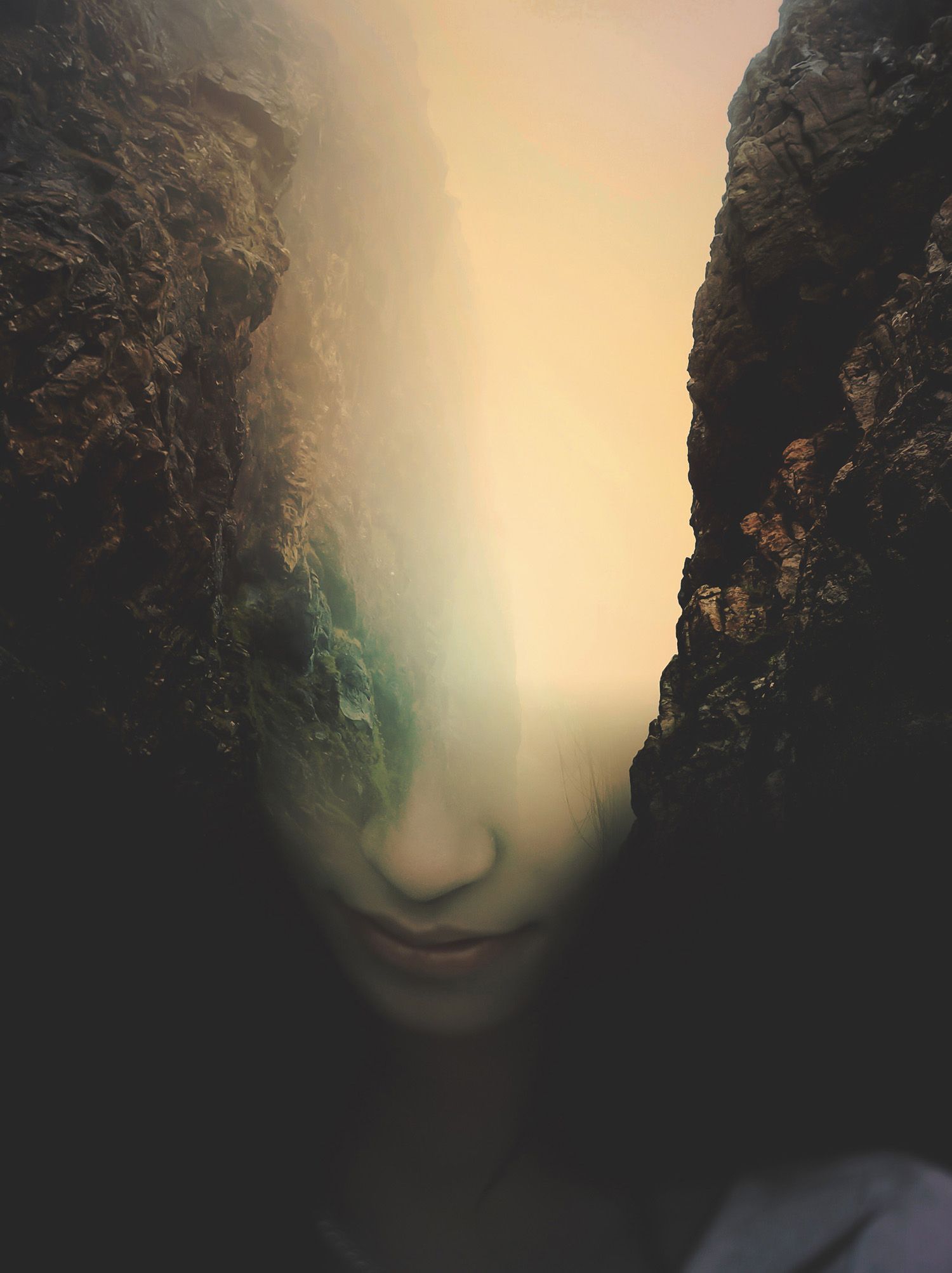 Chasm, digital art, collage, portrait, by Cash Mattock