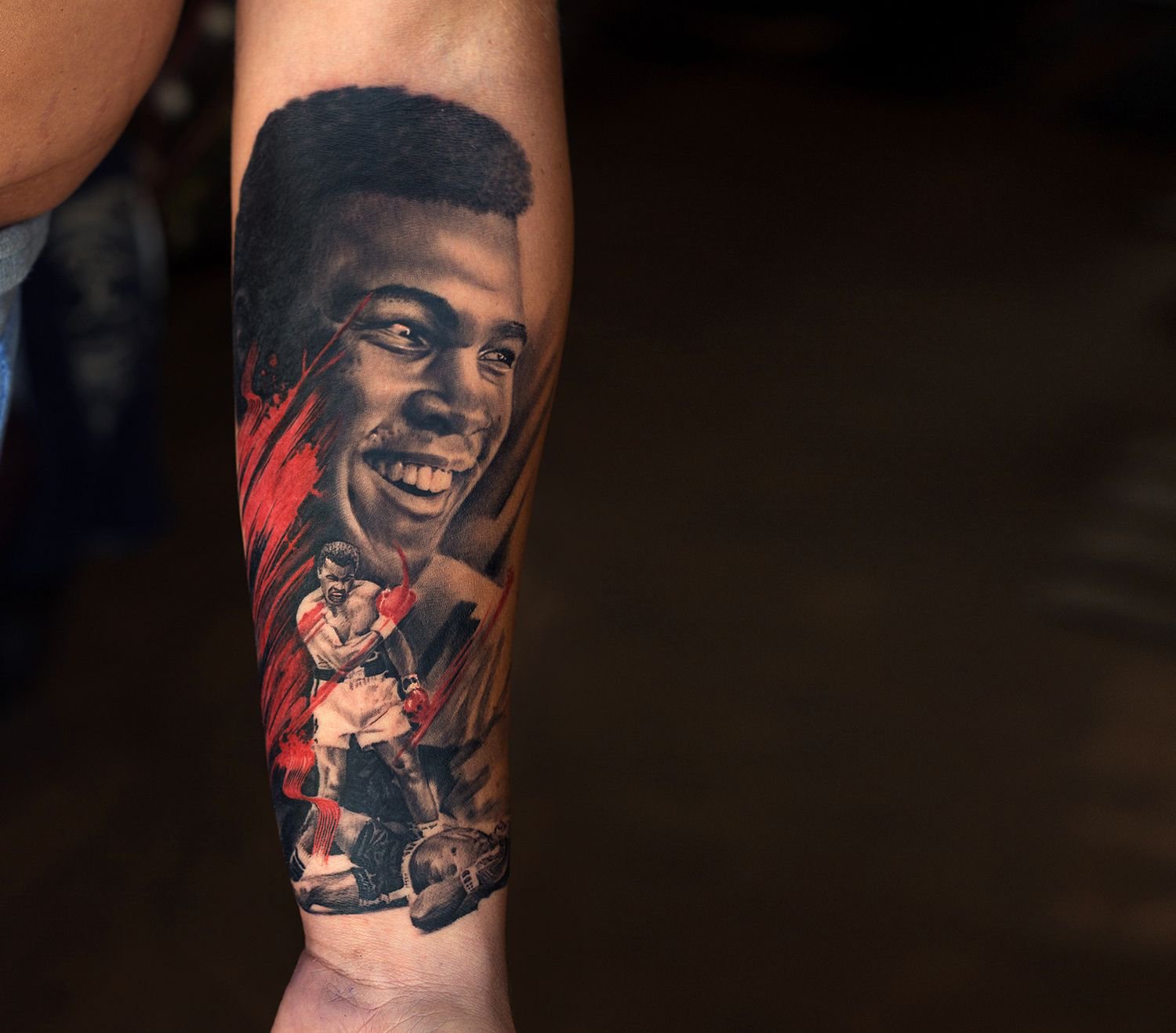 muhammad ali tattoo by sunny, aliens tattoo