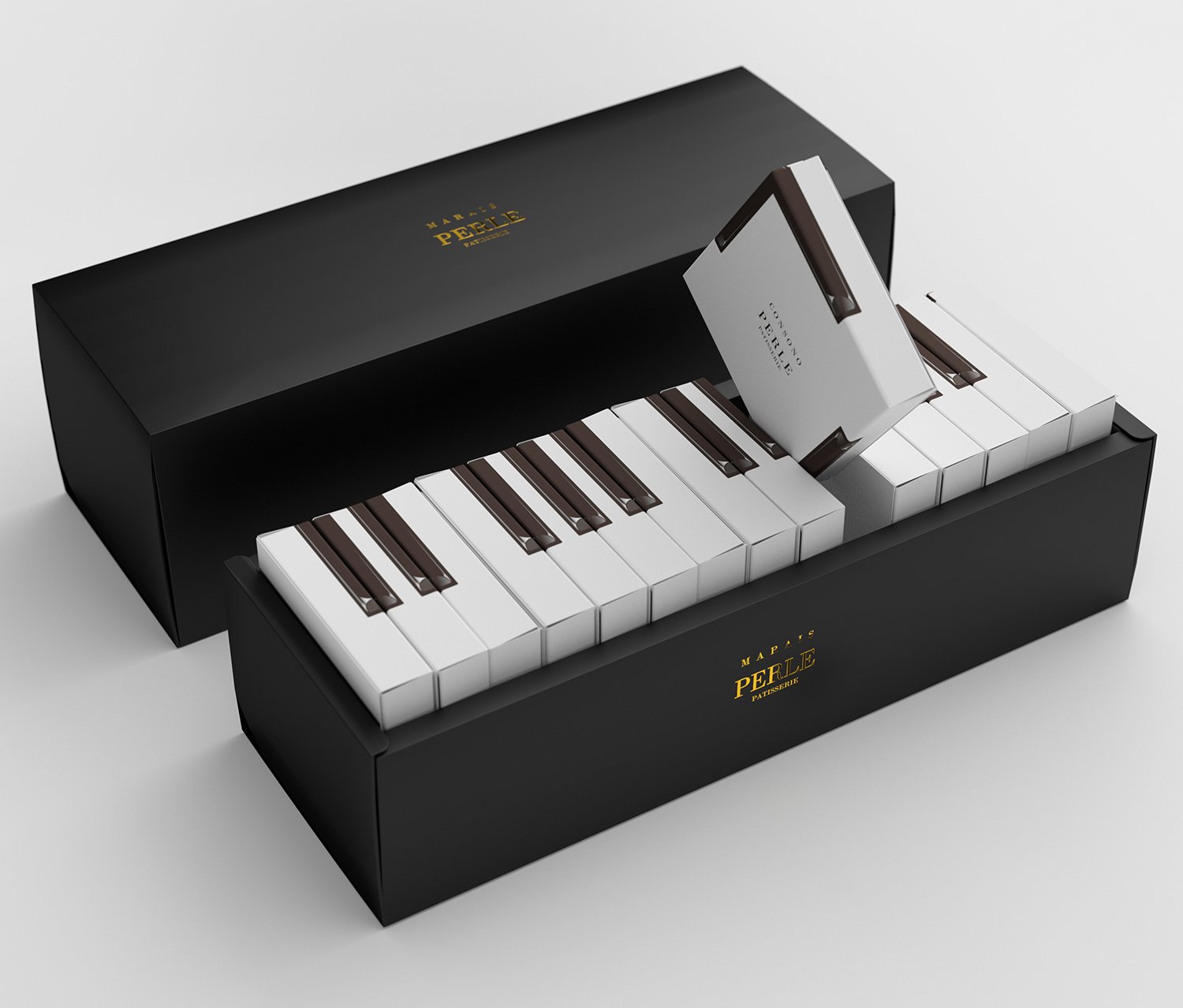  Marais Piano cake packaging by Kazuaki Kawahara