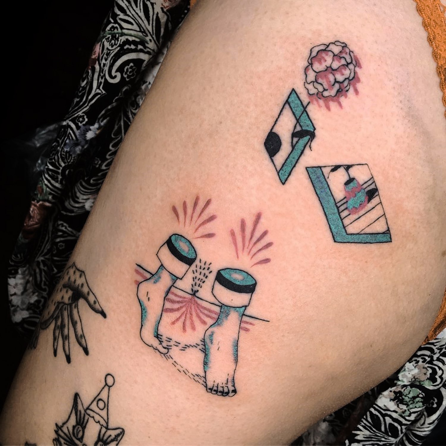 assortment of small tattoos