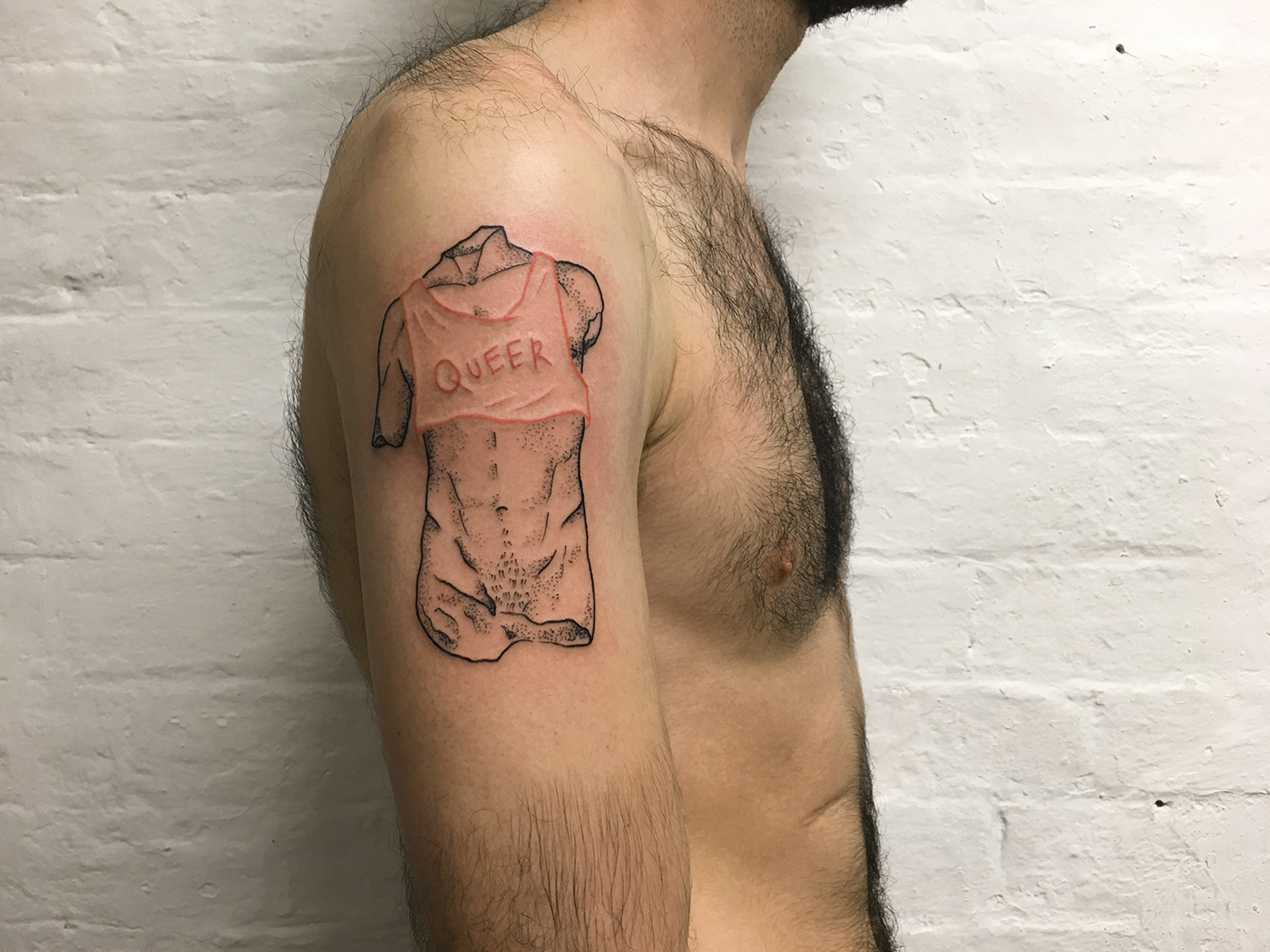 Adam Traves, Disinhibition - queer torso tattoo