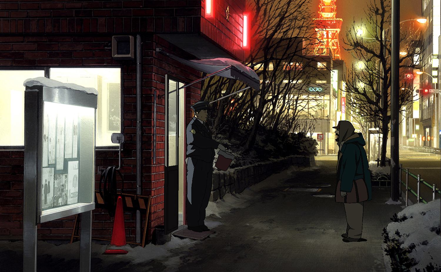 Tokyo Godfathers, street scene