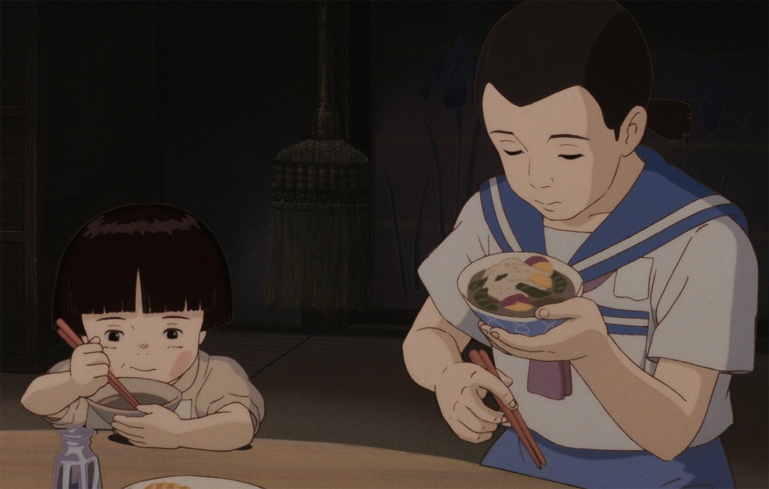 child and adult eating, Grave of the Fireflies