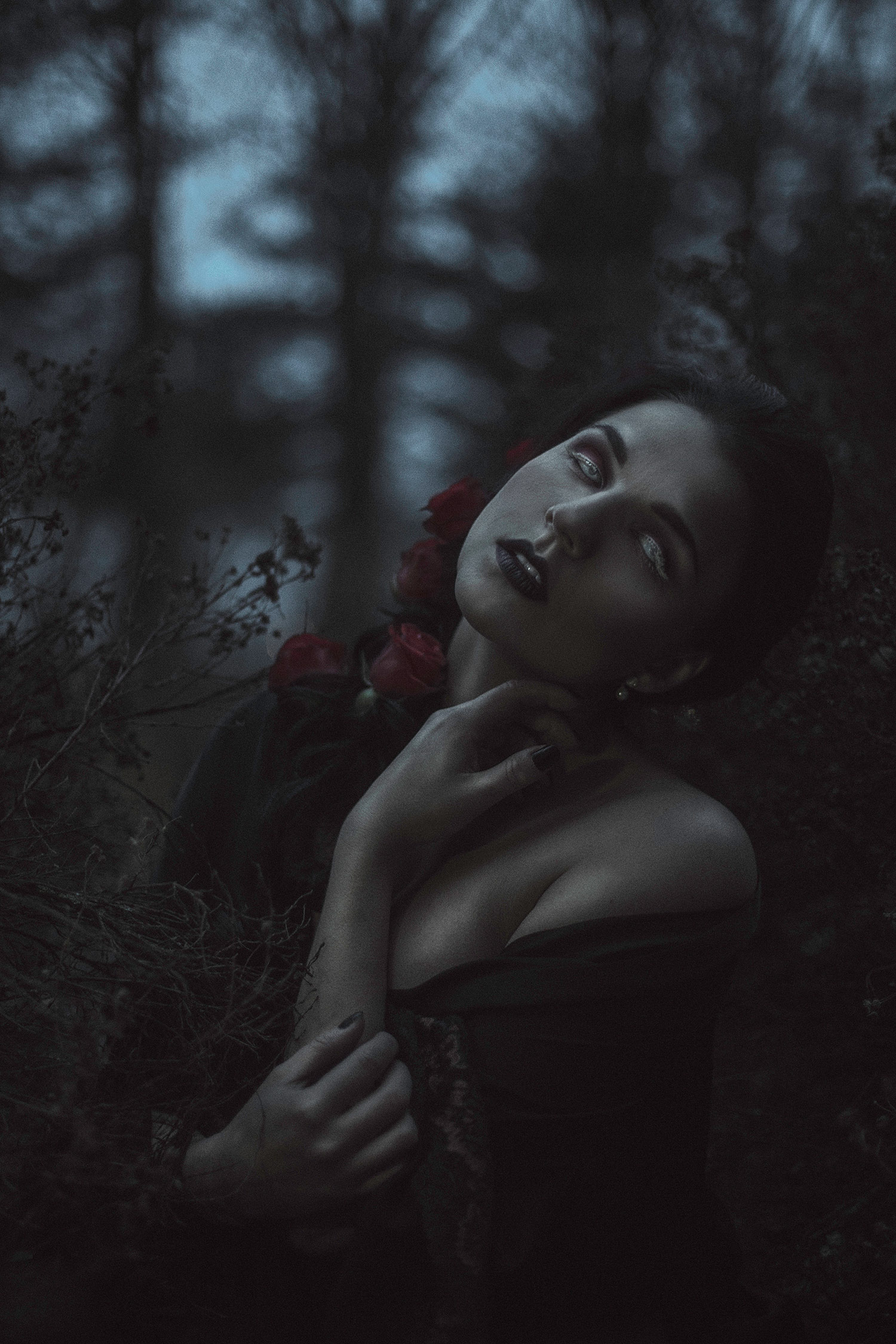 Karina Boissonnier - Dark portrait with roses