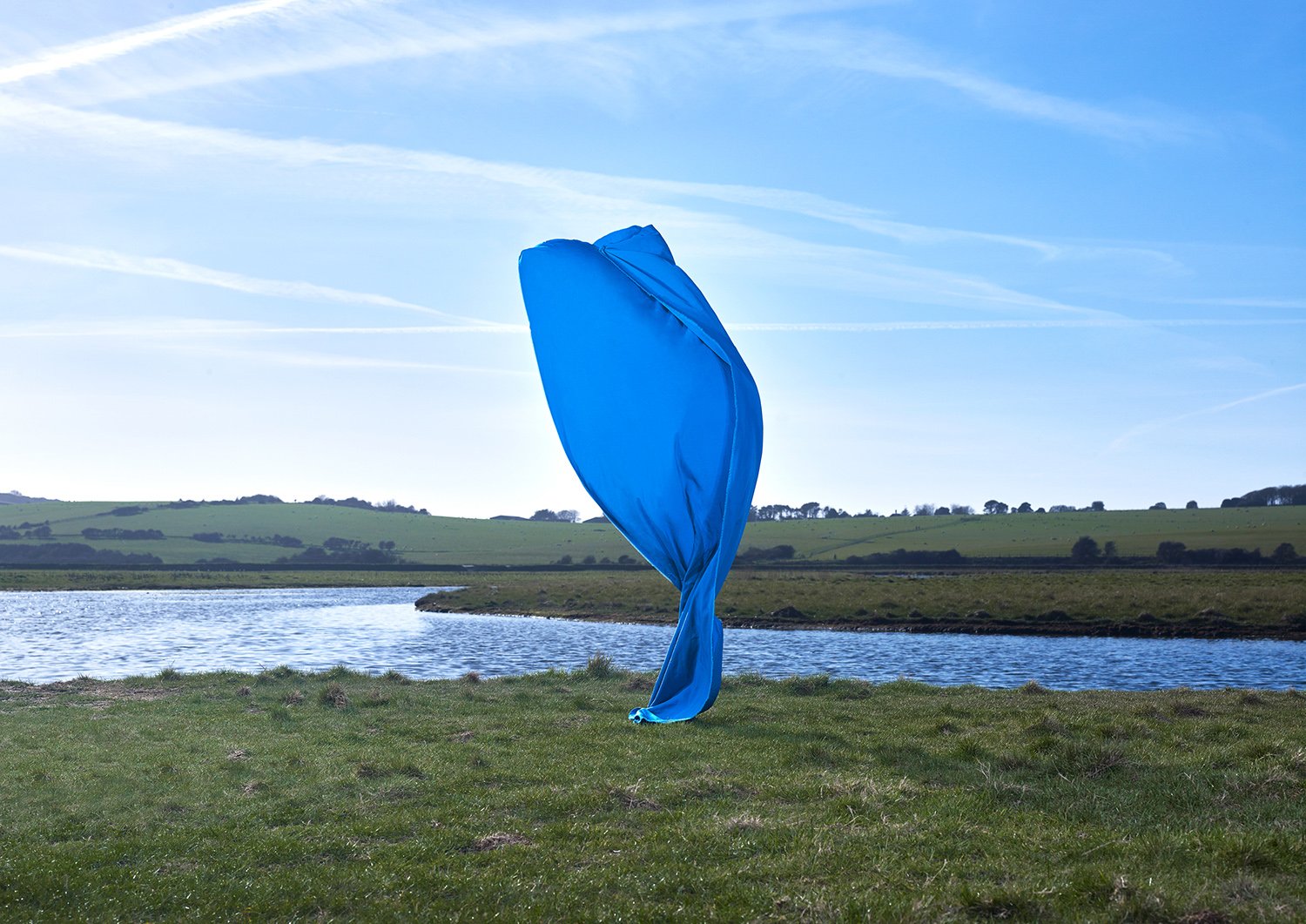 Transient Sculptures, blue sheet