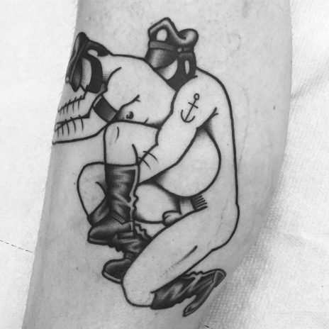 Retro office tattoo gay