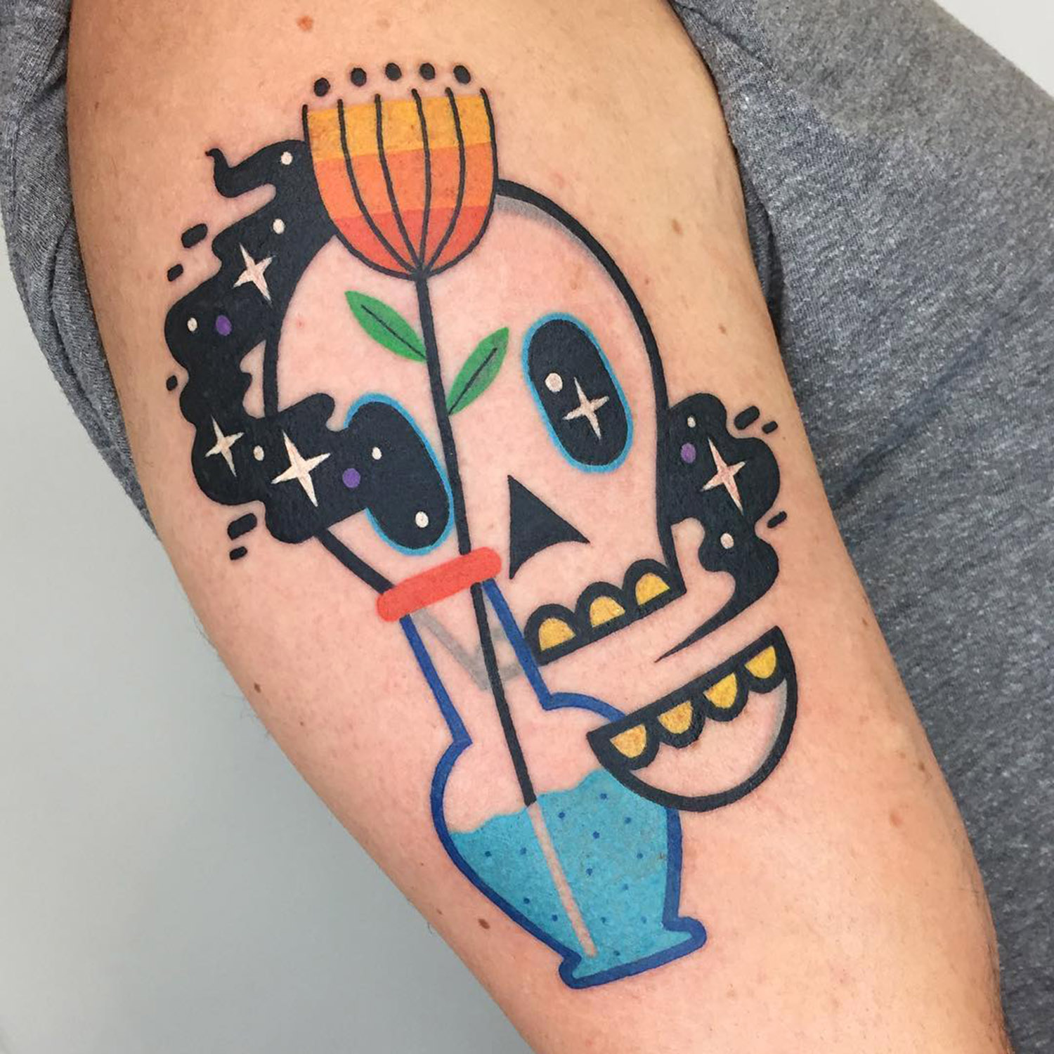 Skull tattoo by Winston the Whale