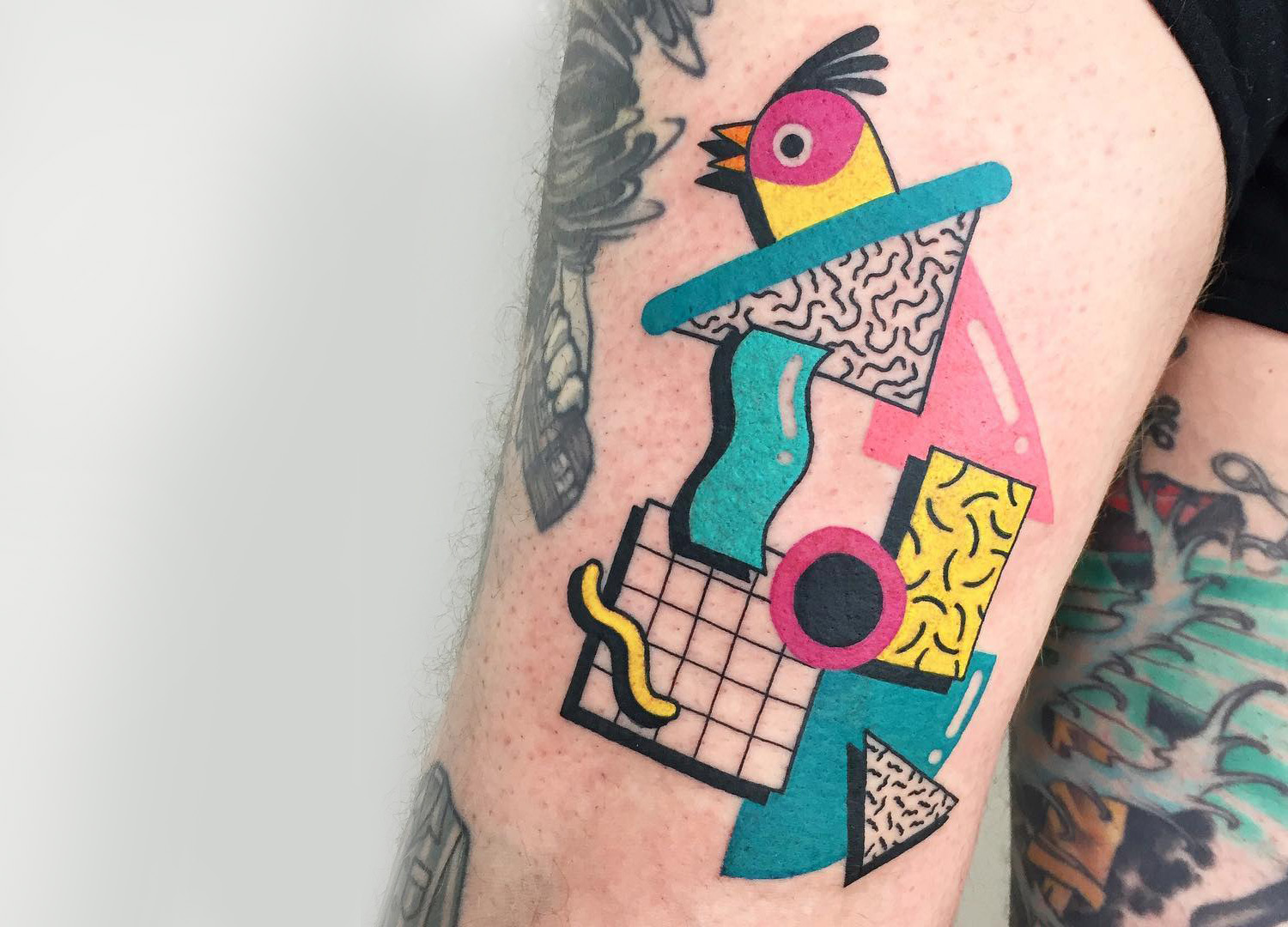 Memphis Design tattoo by Winston the Whale
