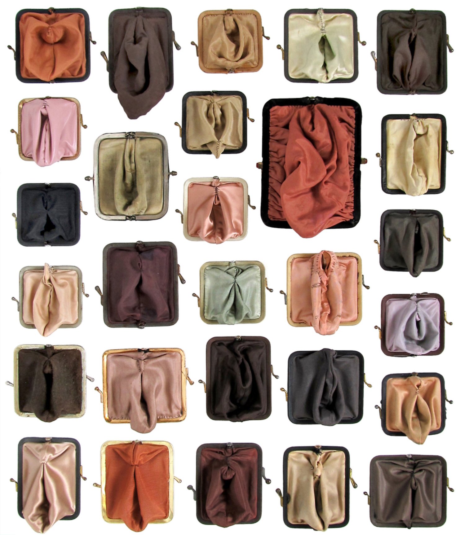 coin purses various colors, vaginas