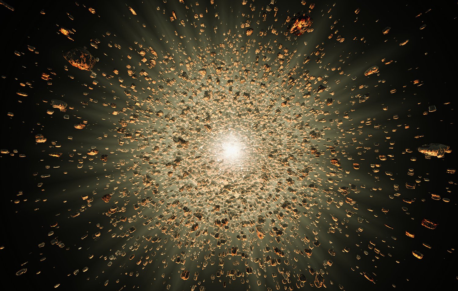 debris of a stellar explosion, 3d illustration by claudioventrella