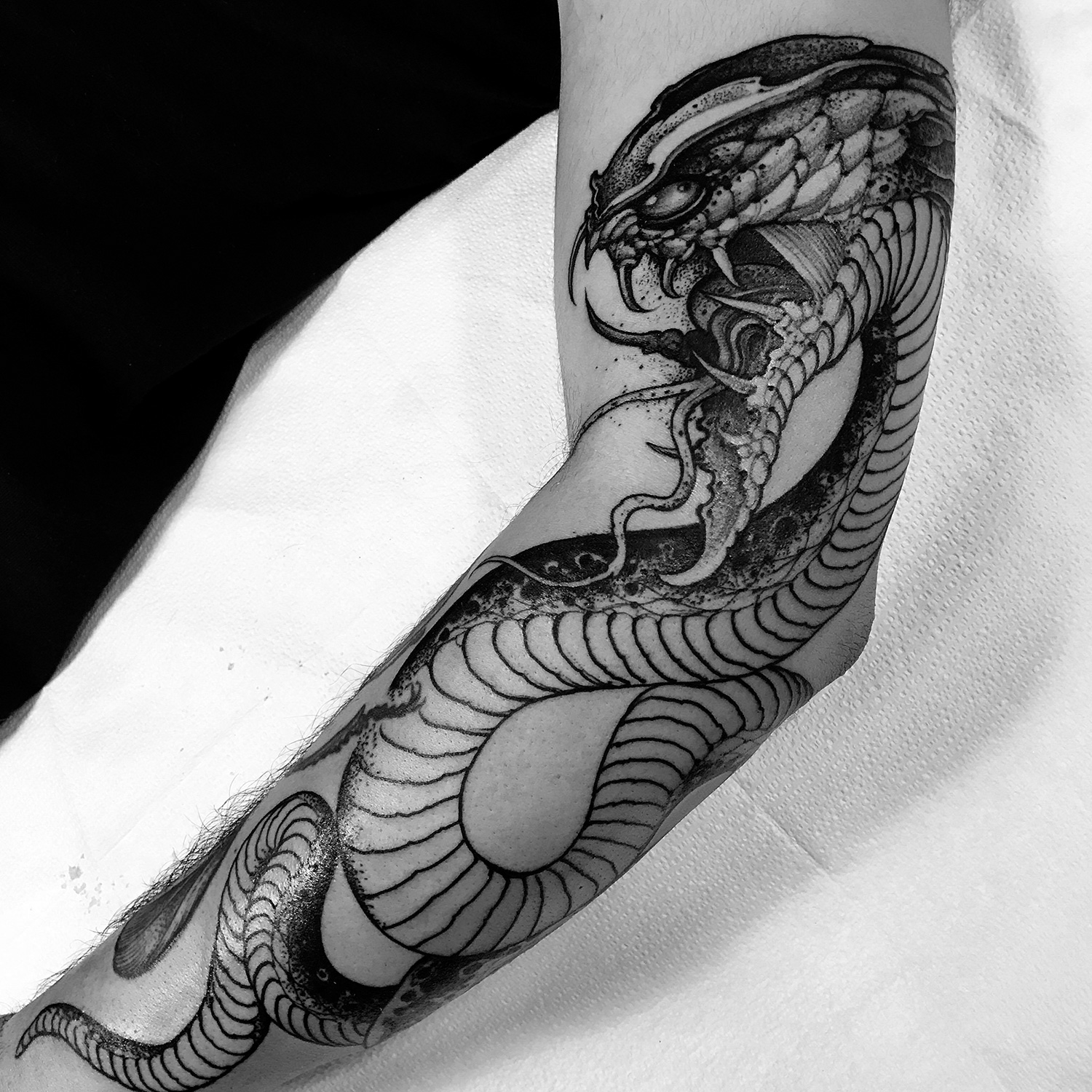 Joao Bosco - sacred snake tattoo