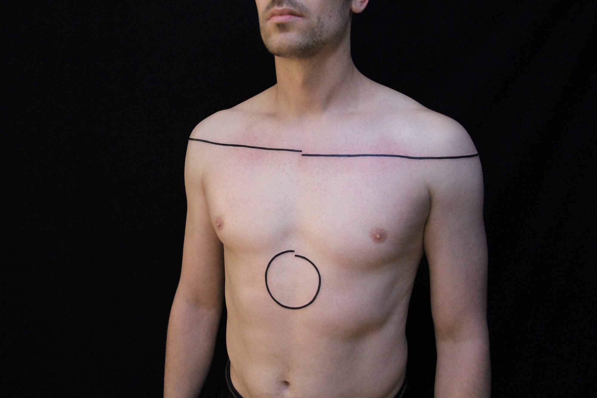 line and circle tattoos by chaim machlev. photo © erik weiss