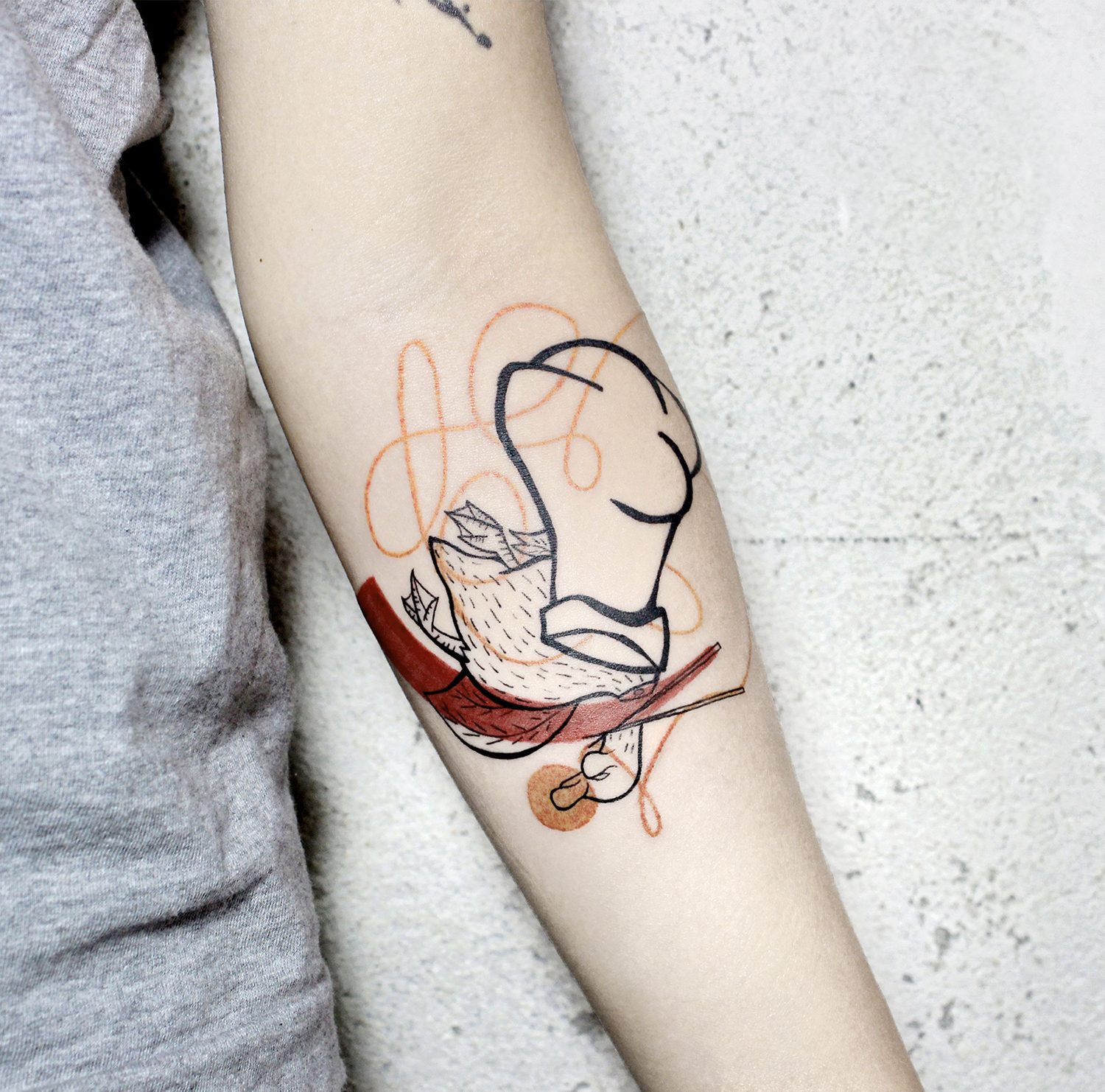 abstract tattoo. line work , picasso style
