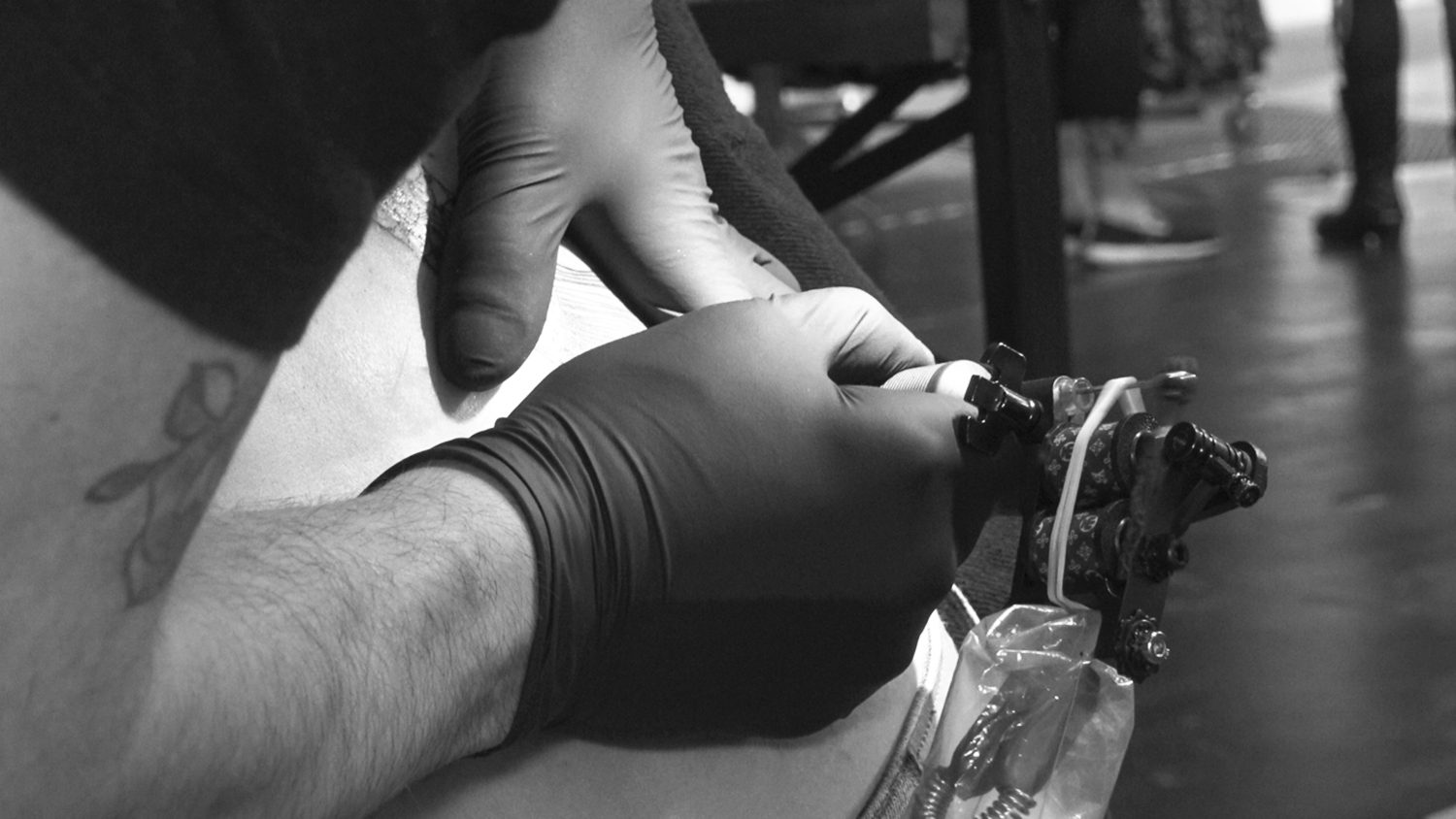 closeup of tattoo machine