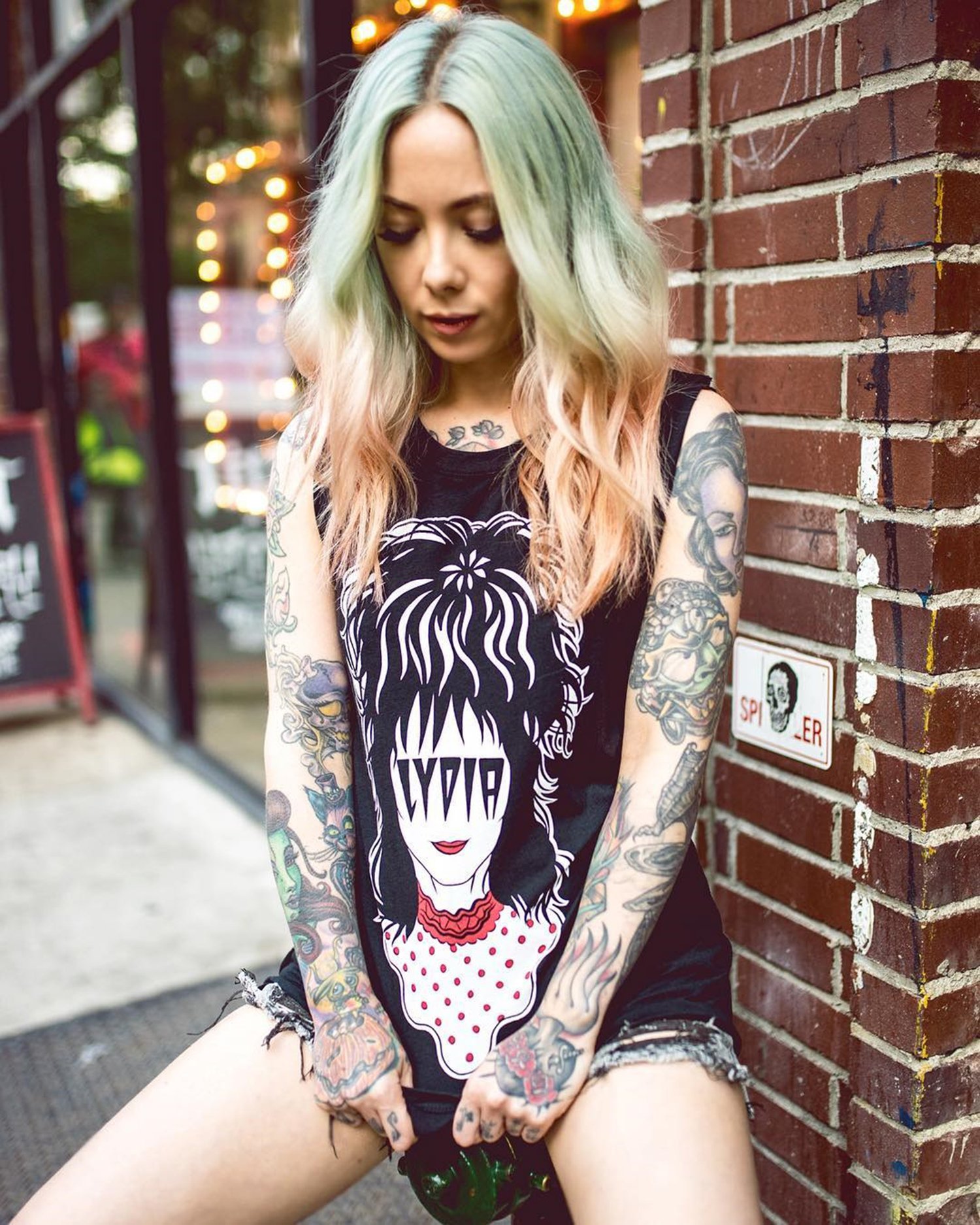 megan massacre modelling a lydia top