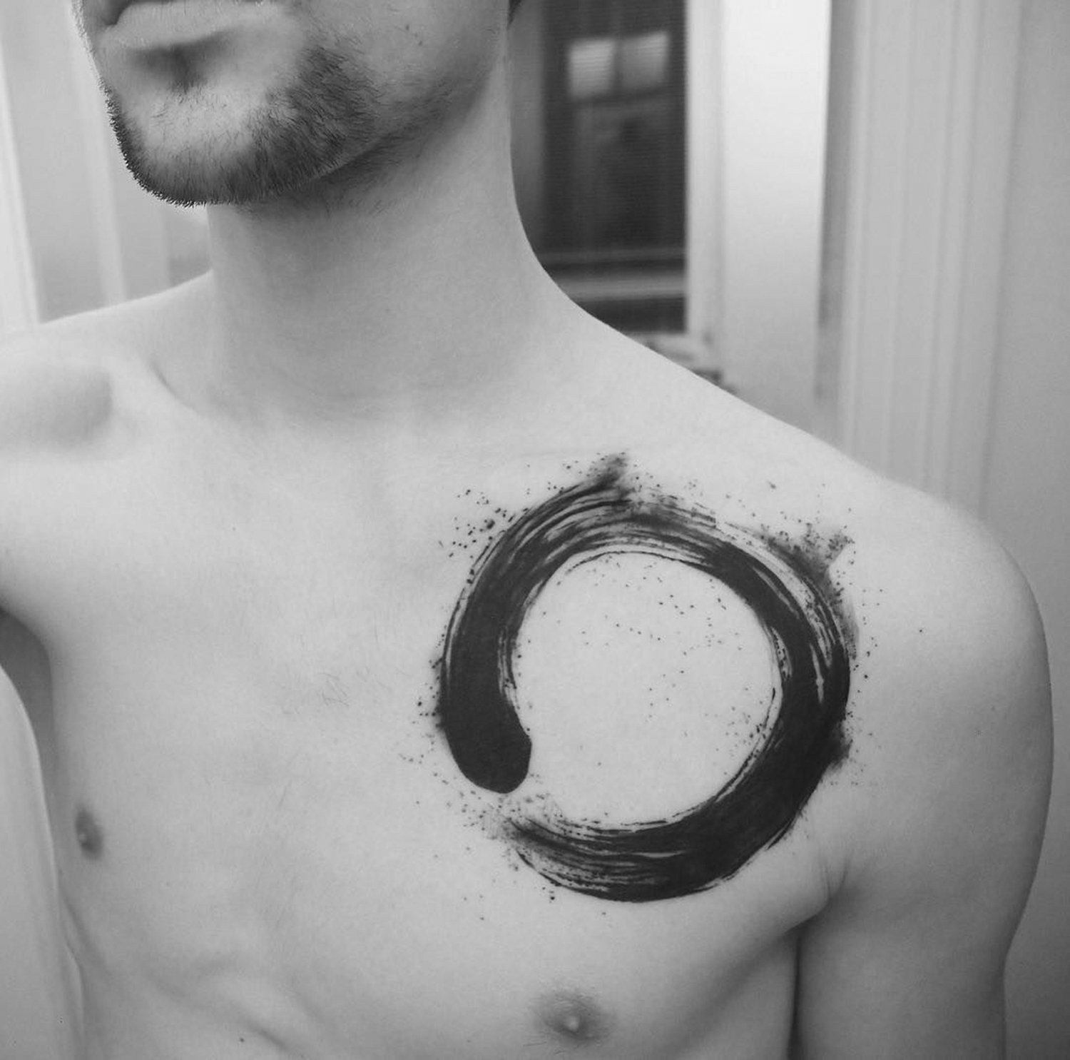 abstract zen circl on chest