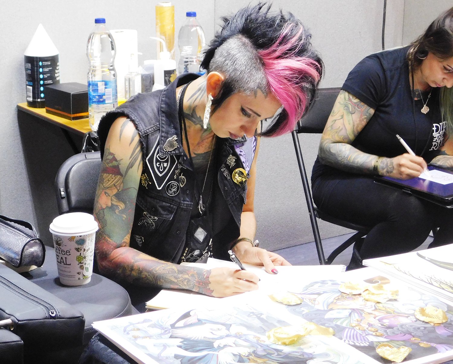 teresa sharpe drawing, preparing a tattoo flash