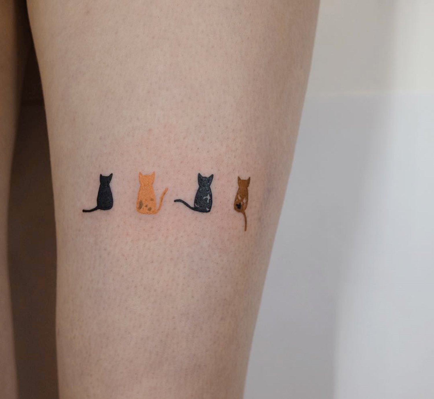 cats tattoo, minimalism