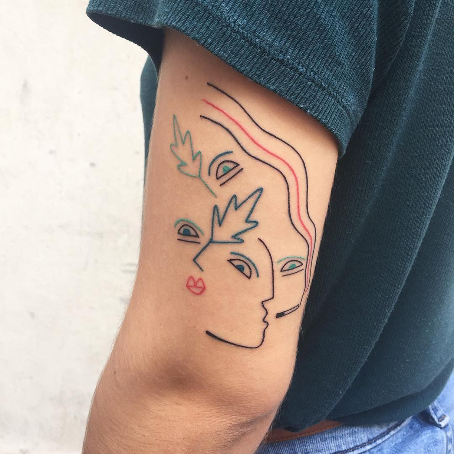 faces, abstract, tattoo