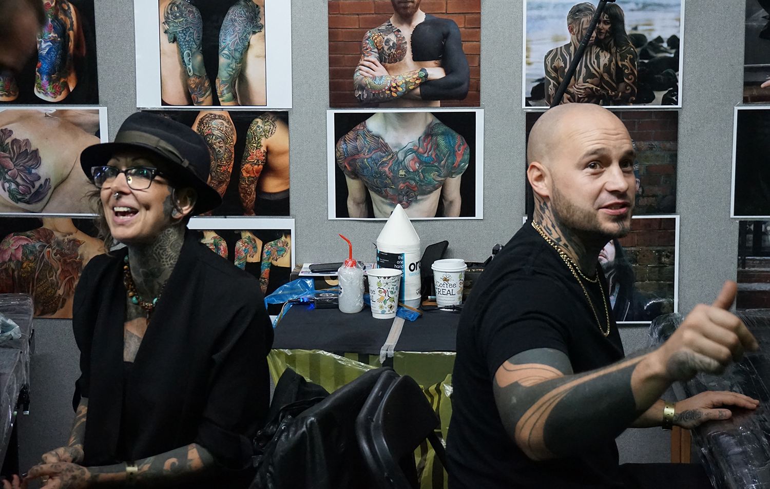 Jo Harrison and Hanumantra at tattoo convention