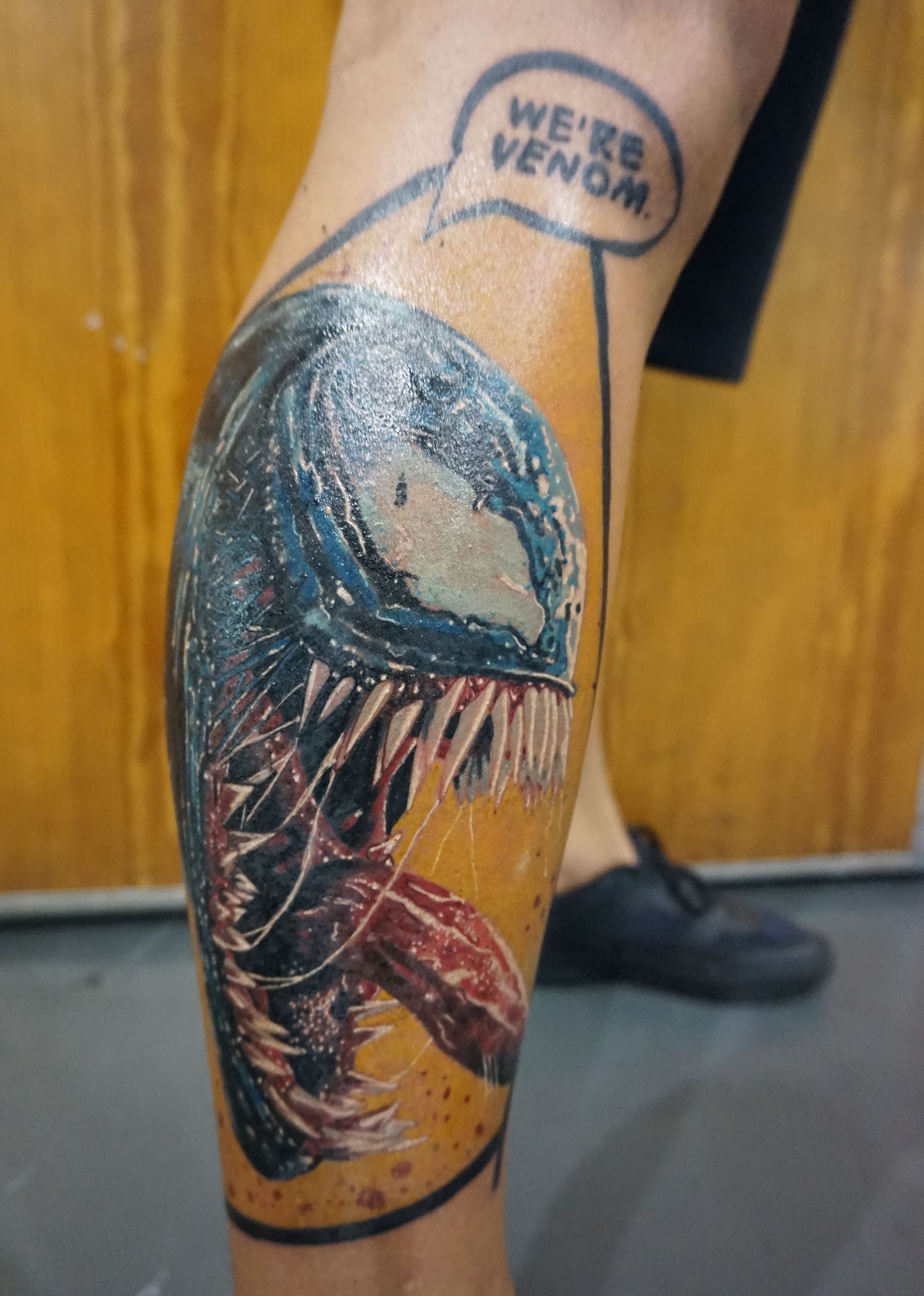 venom comics, realism tattoo by Silvart