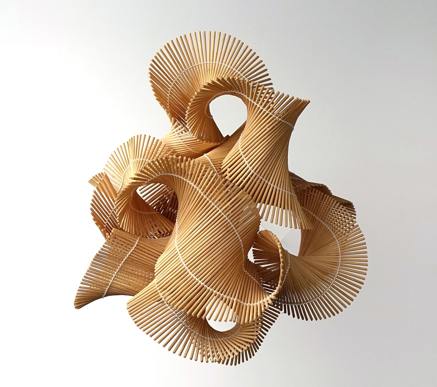 Wood Storm Desktop Installation by Naai-Jung Shih, sculpture