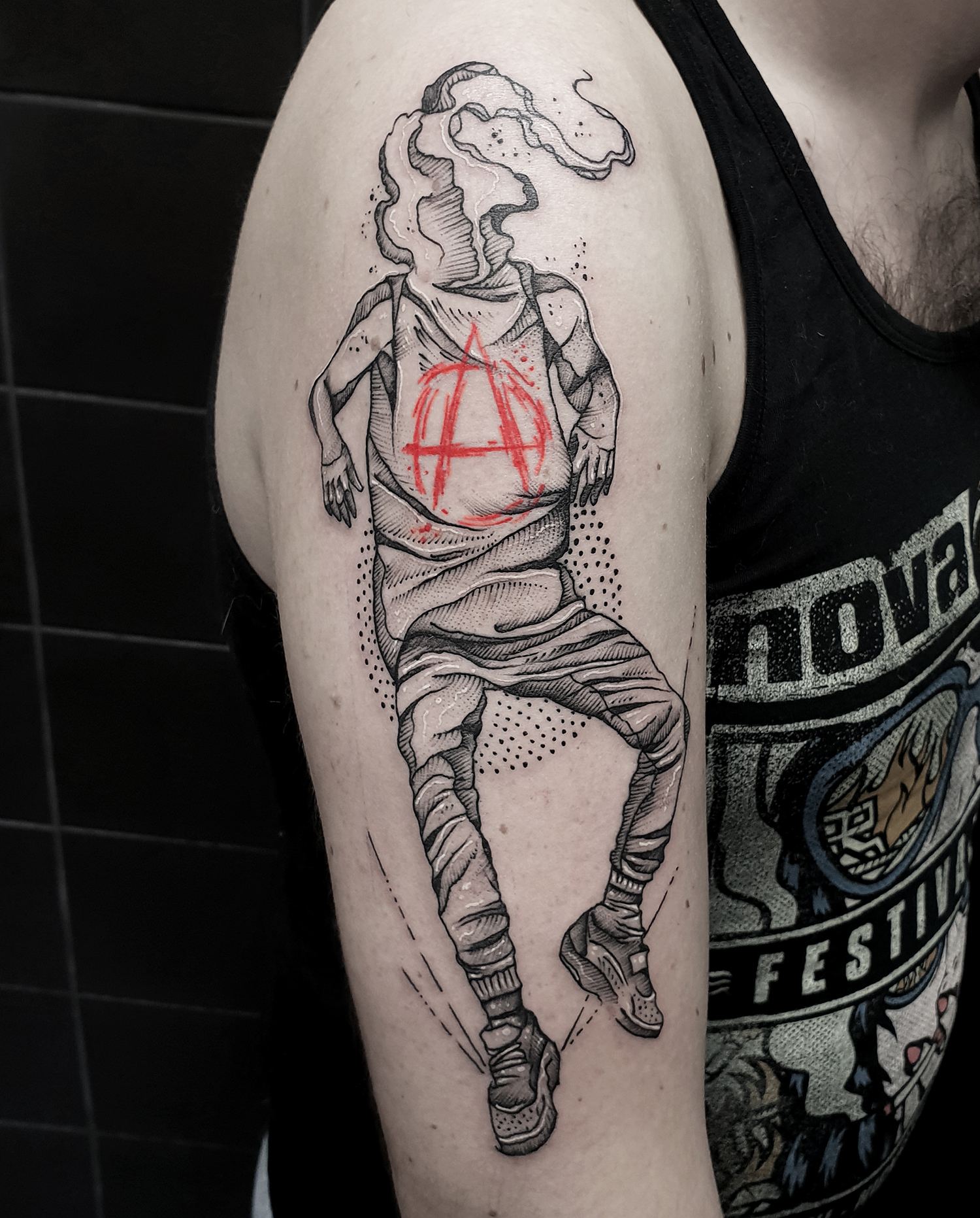 anarchy tattoo on arm