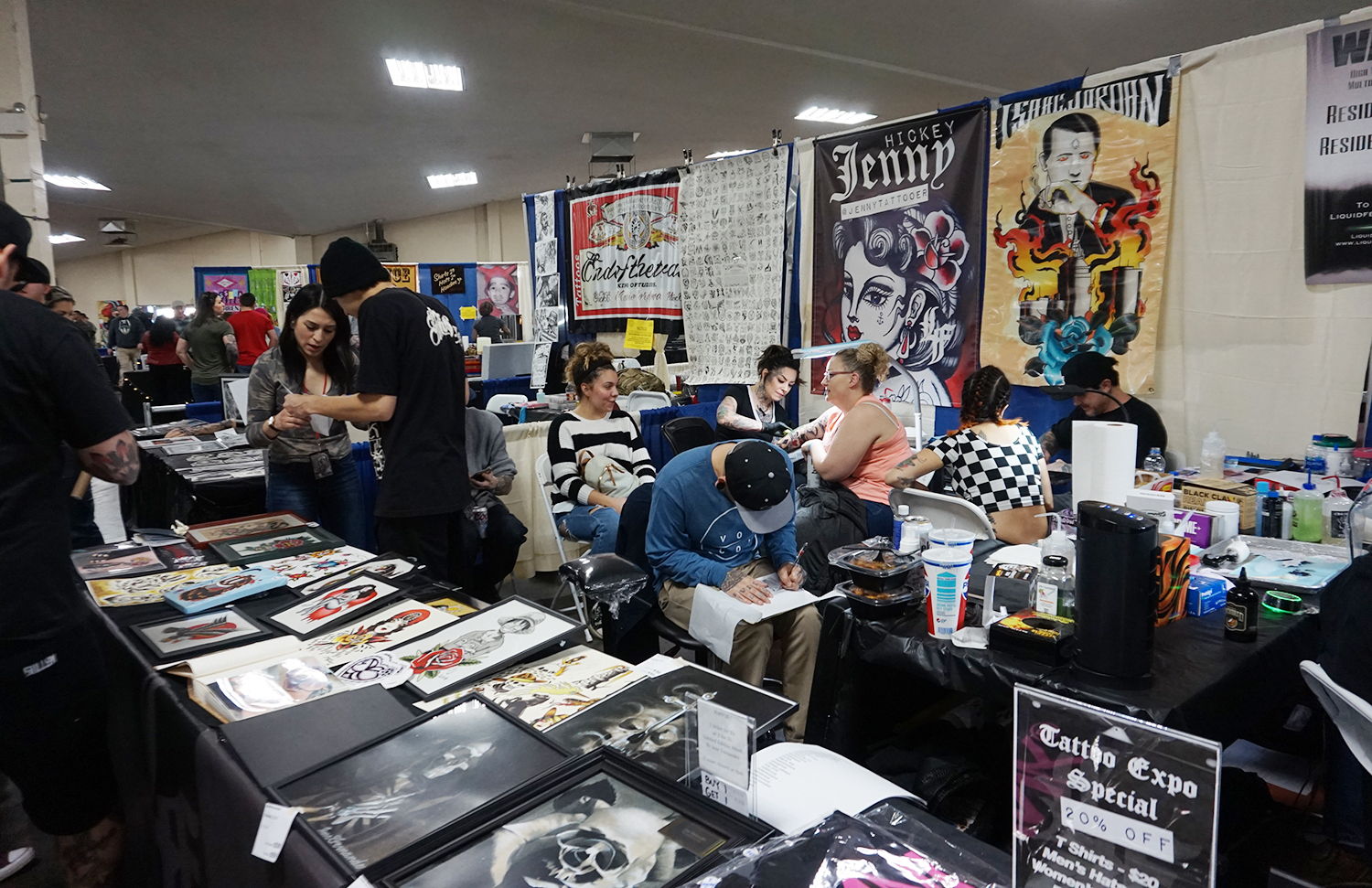 Busy convention at fresno, spectators