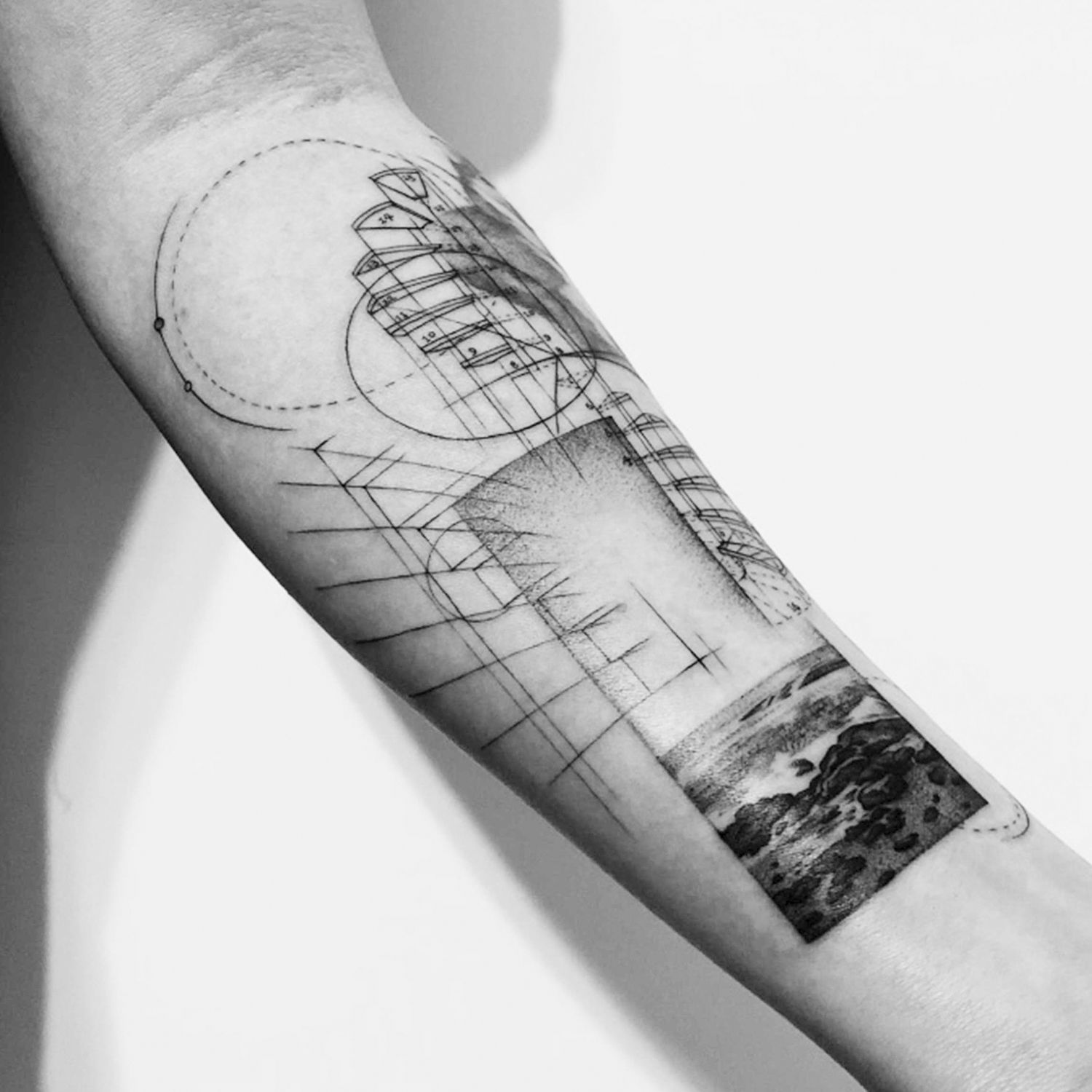 abstract tattoo on arm